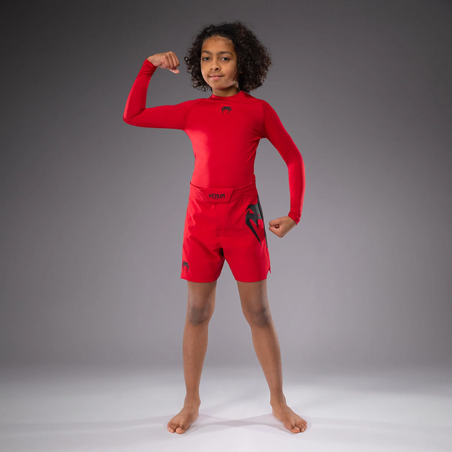 Venum Light Kids Fight Shorts - Cherry Red - Image 5