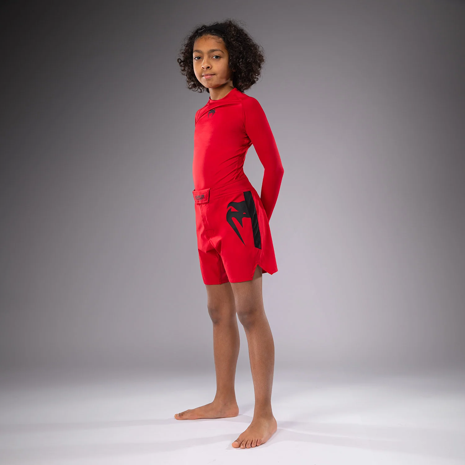 Venum Light Kids Fight Shorts - Cherry Red - Image 6