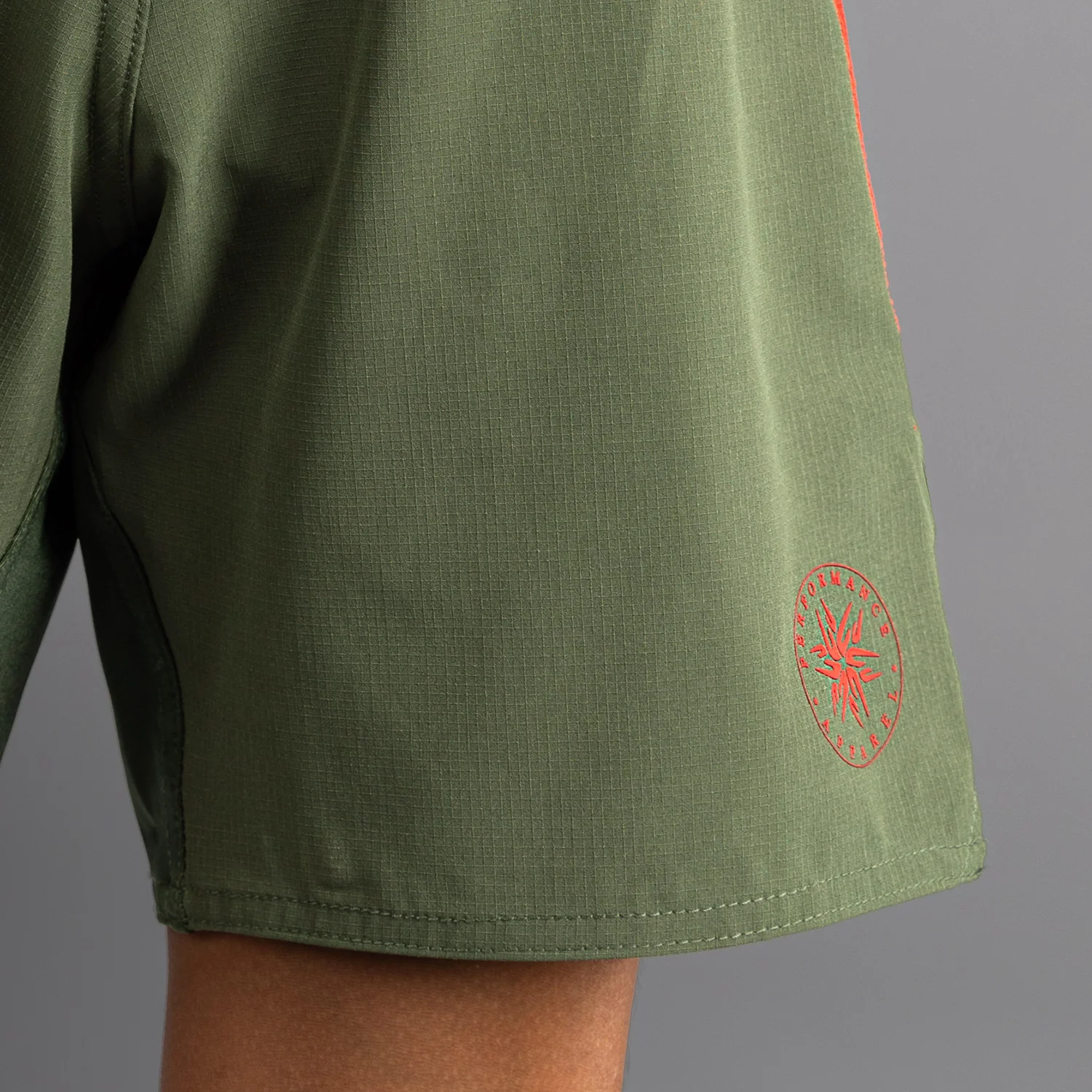 Venum Light Kids Fightshorts - Army Green/Orange - Image 6
