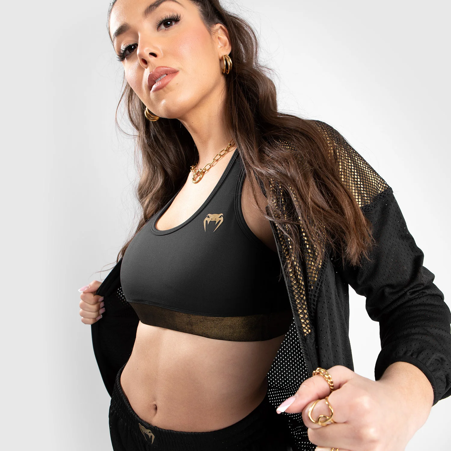 Venum Lightning Mesh Jacket - For Women - Black/Gold - Image 3