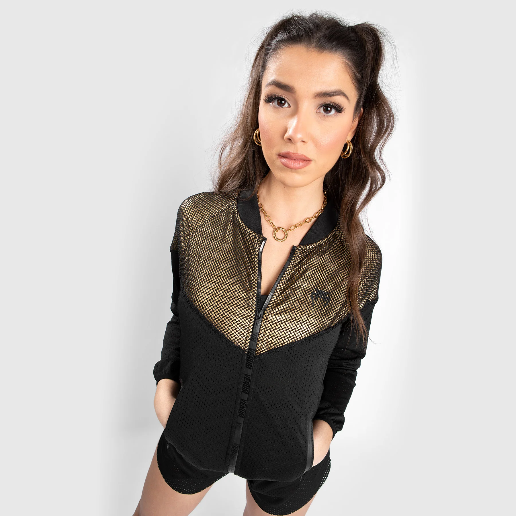 Venum Lightning Mesh Jacket - For Women - Black/Gold - Image 5