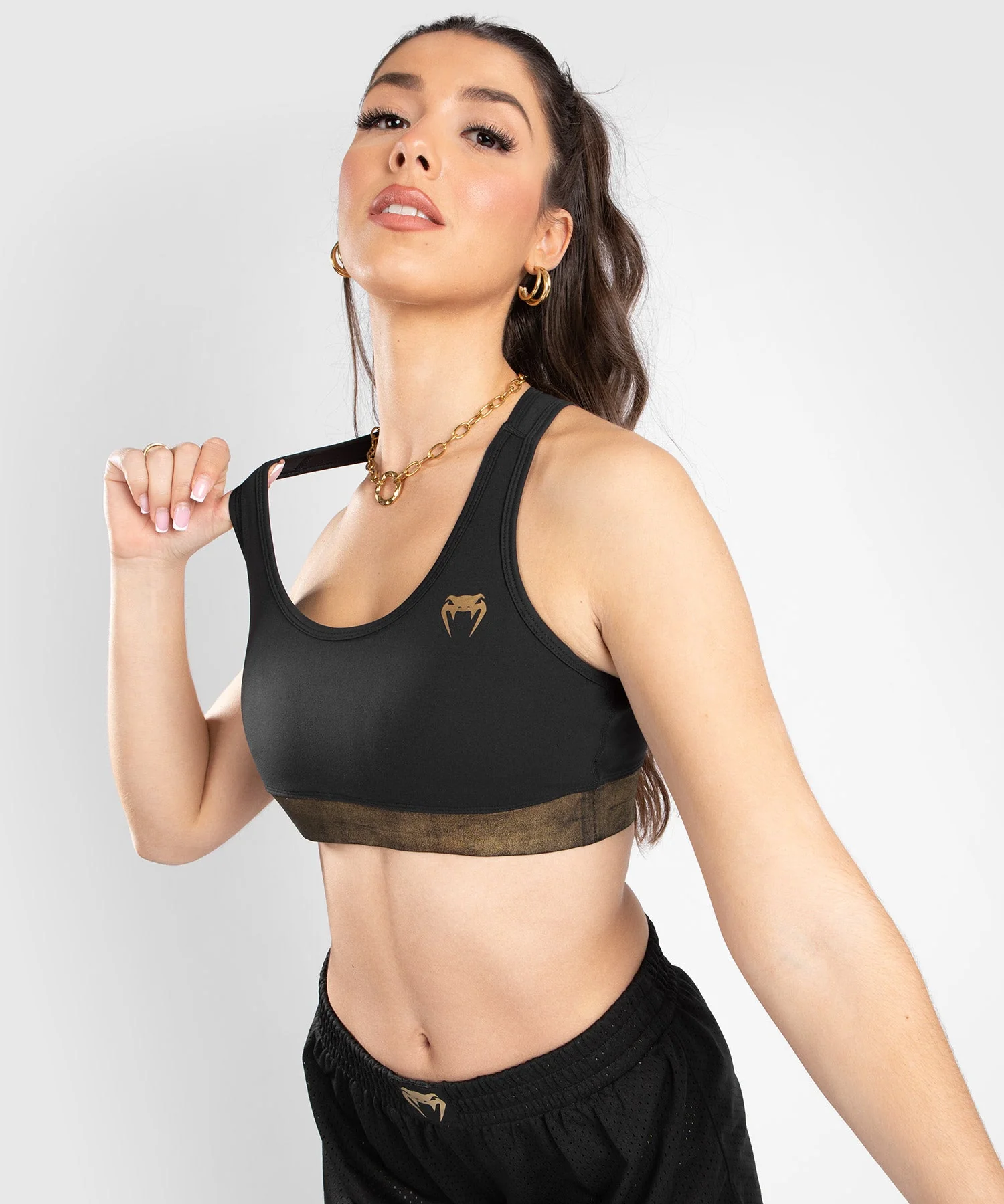Venum Lightning Sport Bra - Black/Gold - Image 2