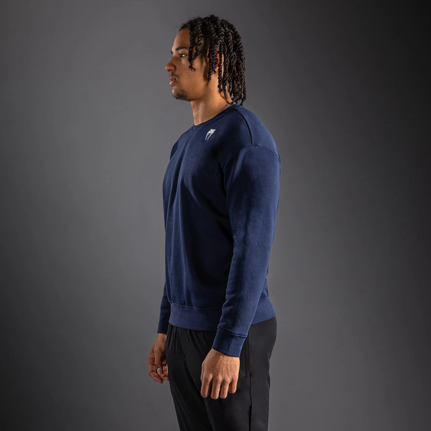 Venum Lineup Fleece Crew Navy - Blue/White - Image 3