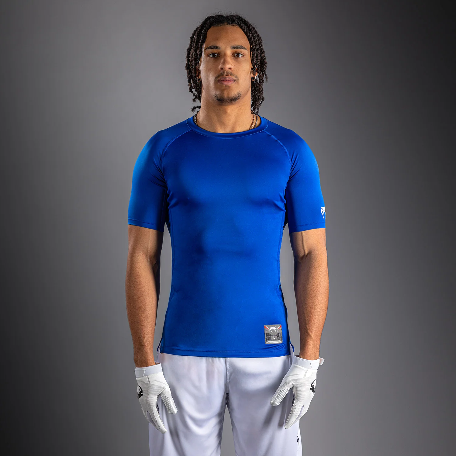 Venum Lineup Half Sleeve Compression Shirt Royal - Blue/White