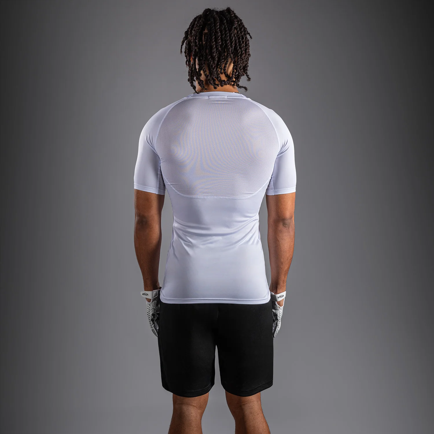 Venum Lineup Half Sleeve Compression Shirt - White/Black - Image 4