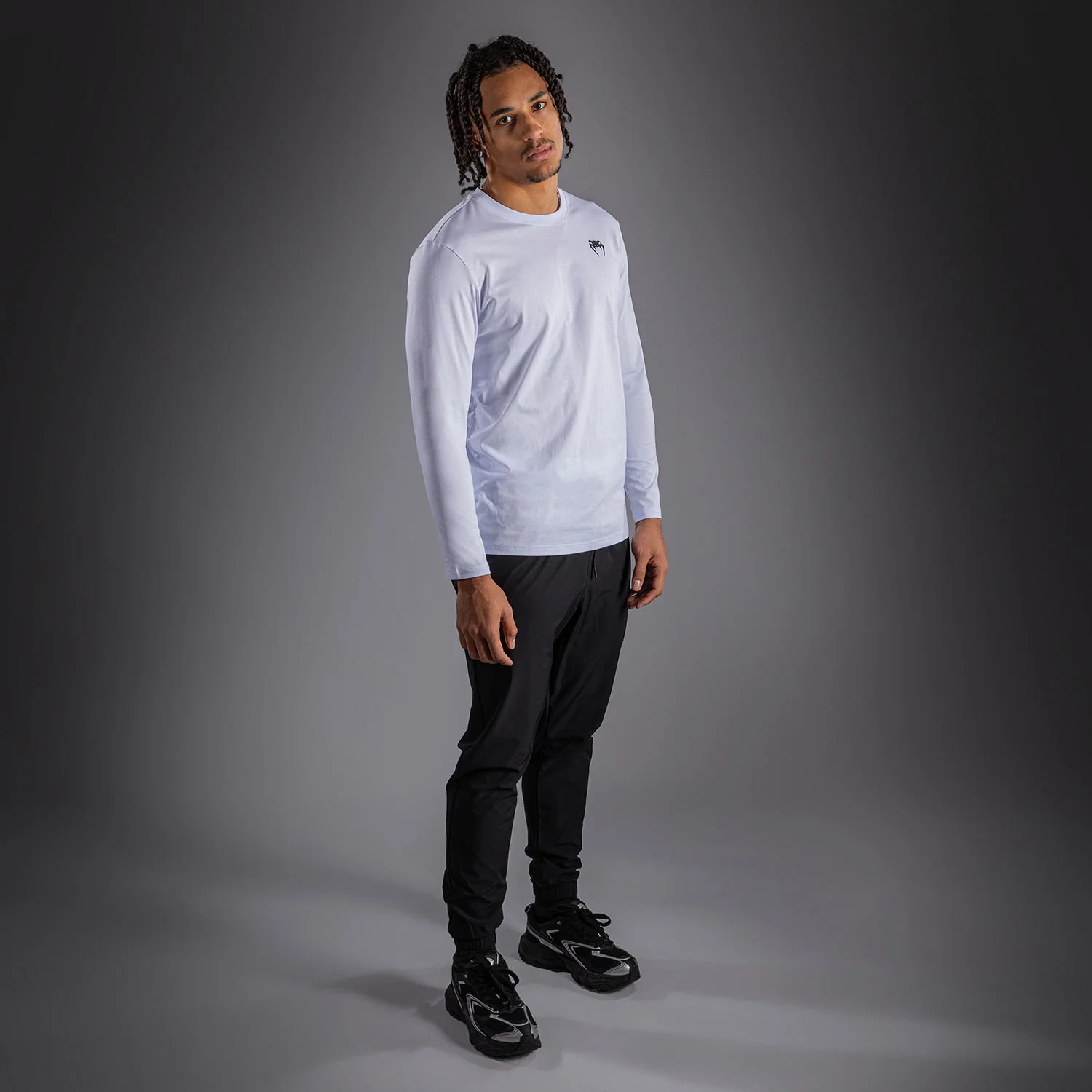 Venum Lineup Long Sleeve T-Shirt - White/Black - Image 4
