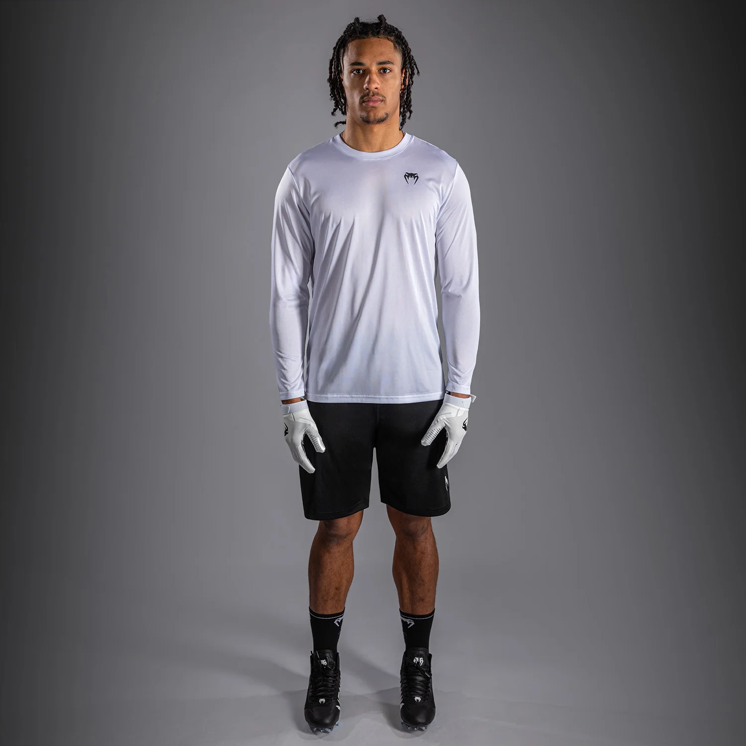 Venum Lineup Performance Long Sleeve T-Shirt - White/Black