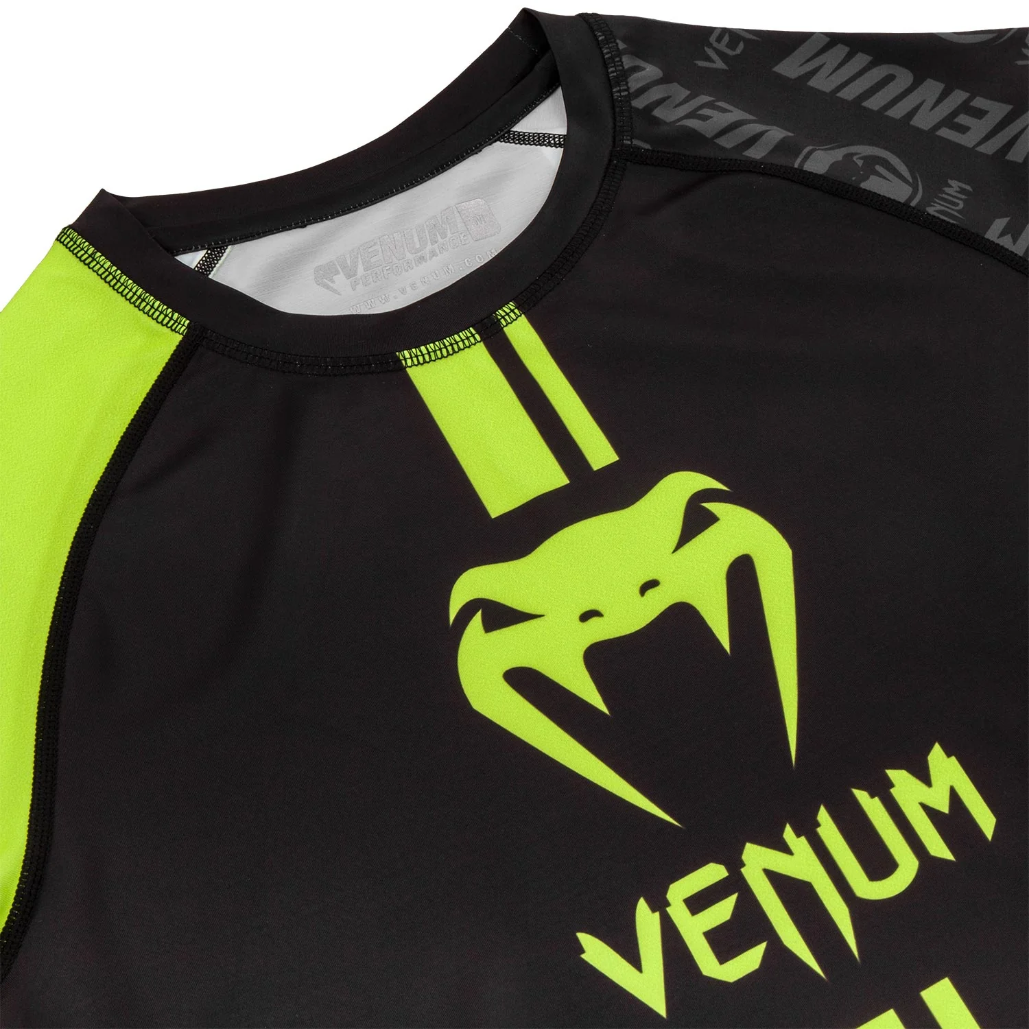 Venum Logos Rashguard - Long Sleeves - Black/Neo Yellow - Image 5