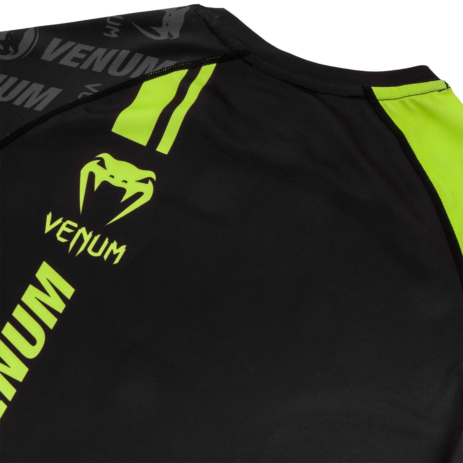 Venum Logos Rashguard - Long Sleeves - Black/Neo Yellow - Image 7