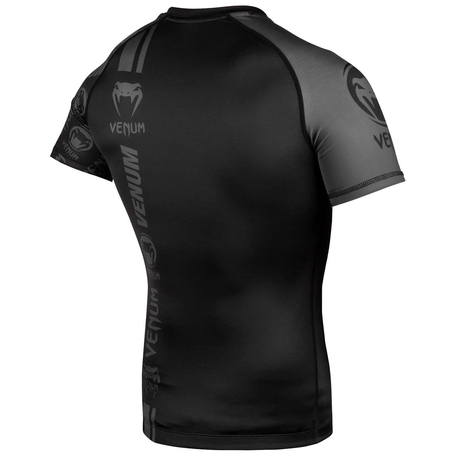 Venum Logos Rashguard - Short Sleeves - Black/Black - Image 3