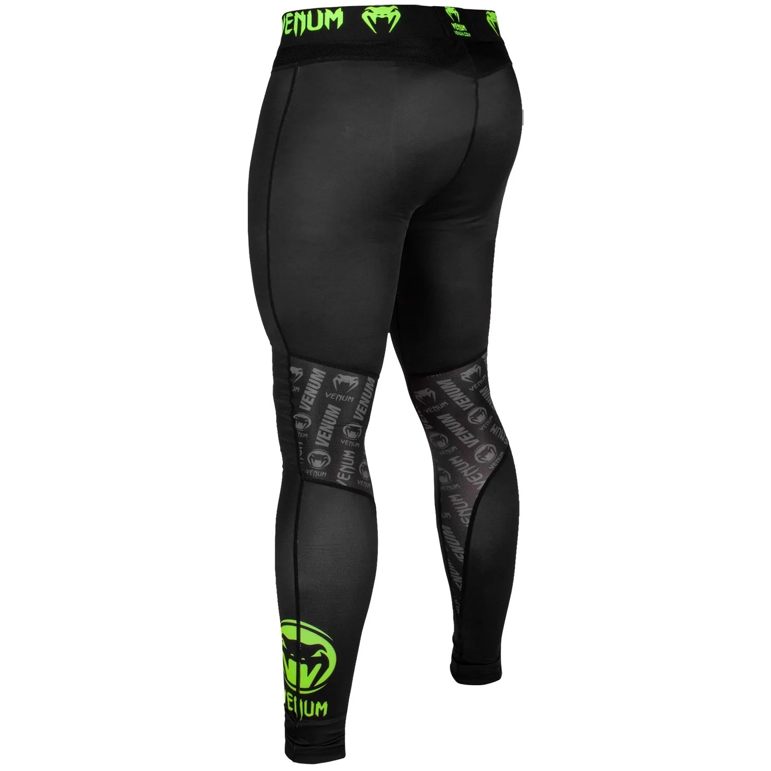 Venum Logos Tights - Black/Neo Yellow - Image 3