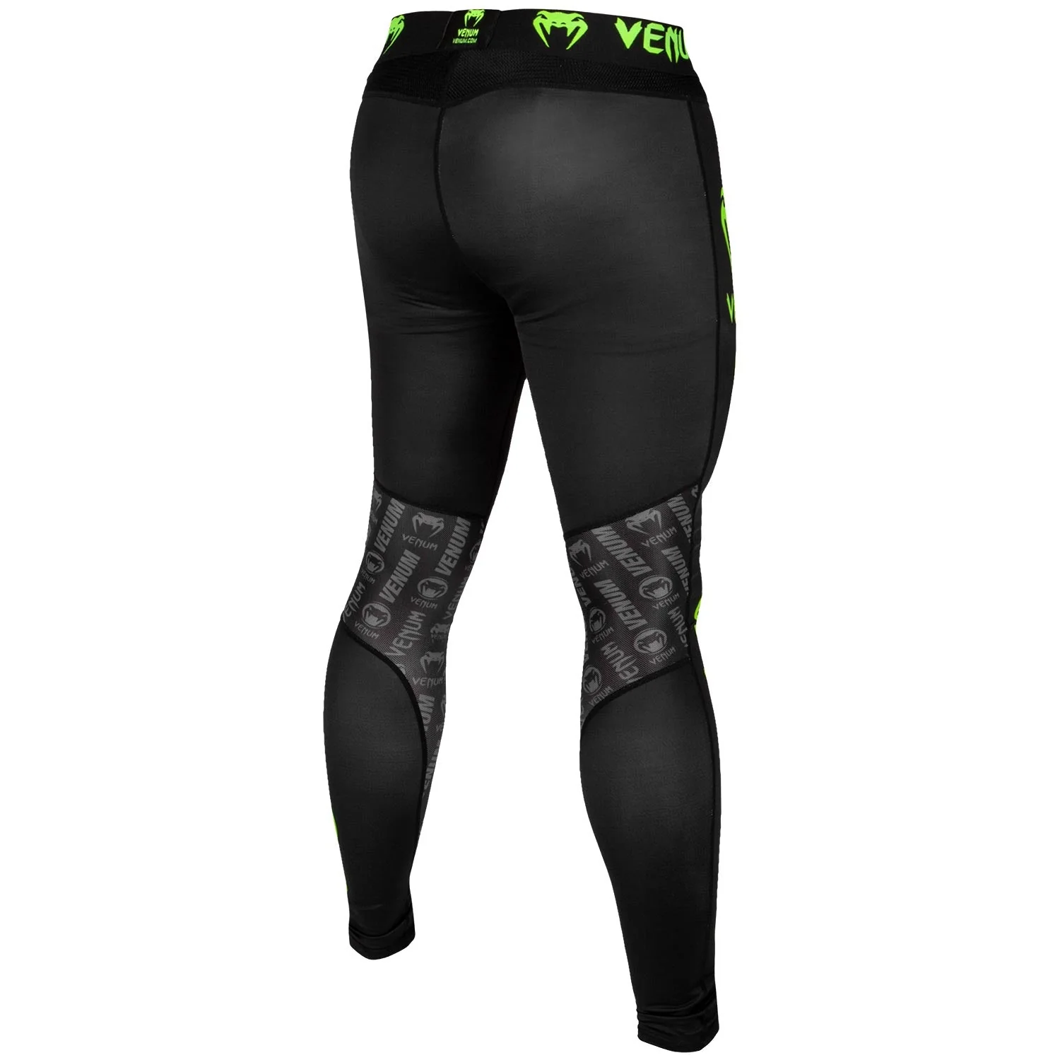 Venum Logos Tights - Black/Neo Yellow - Image 4