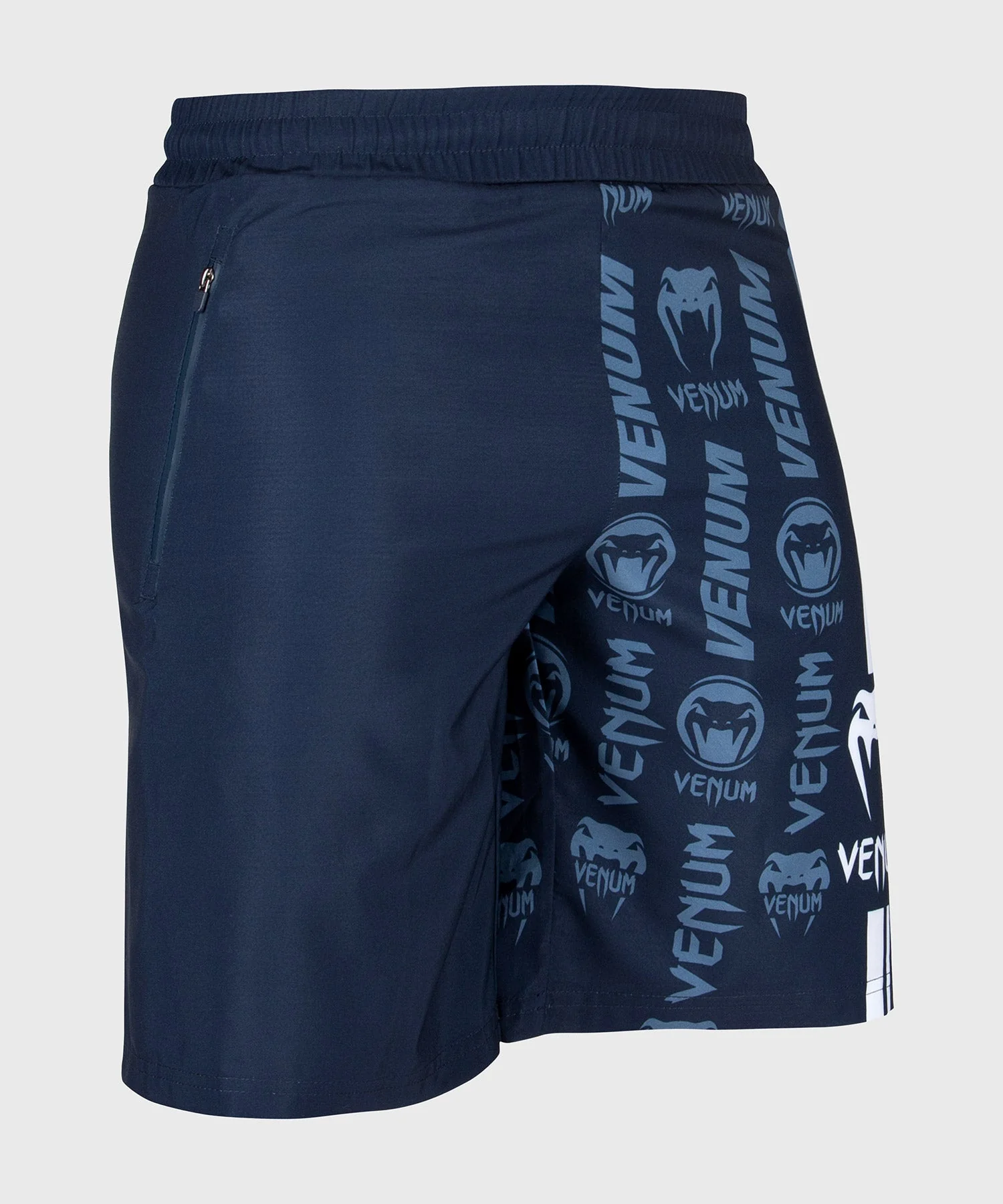 Venum Logos Training Shorts - Navy Blue/White - Image 2