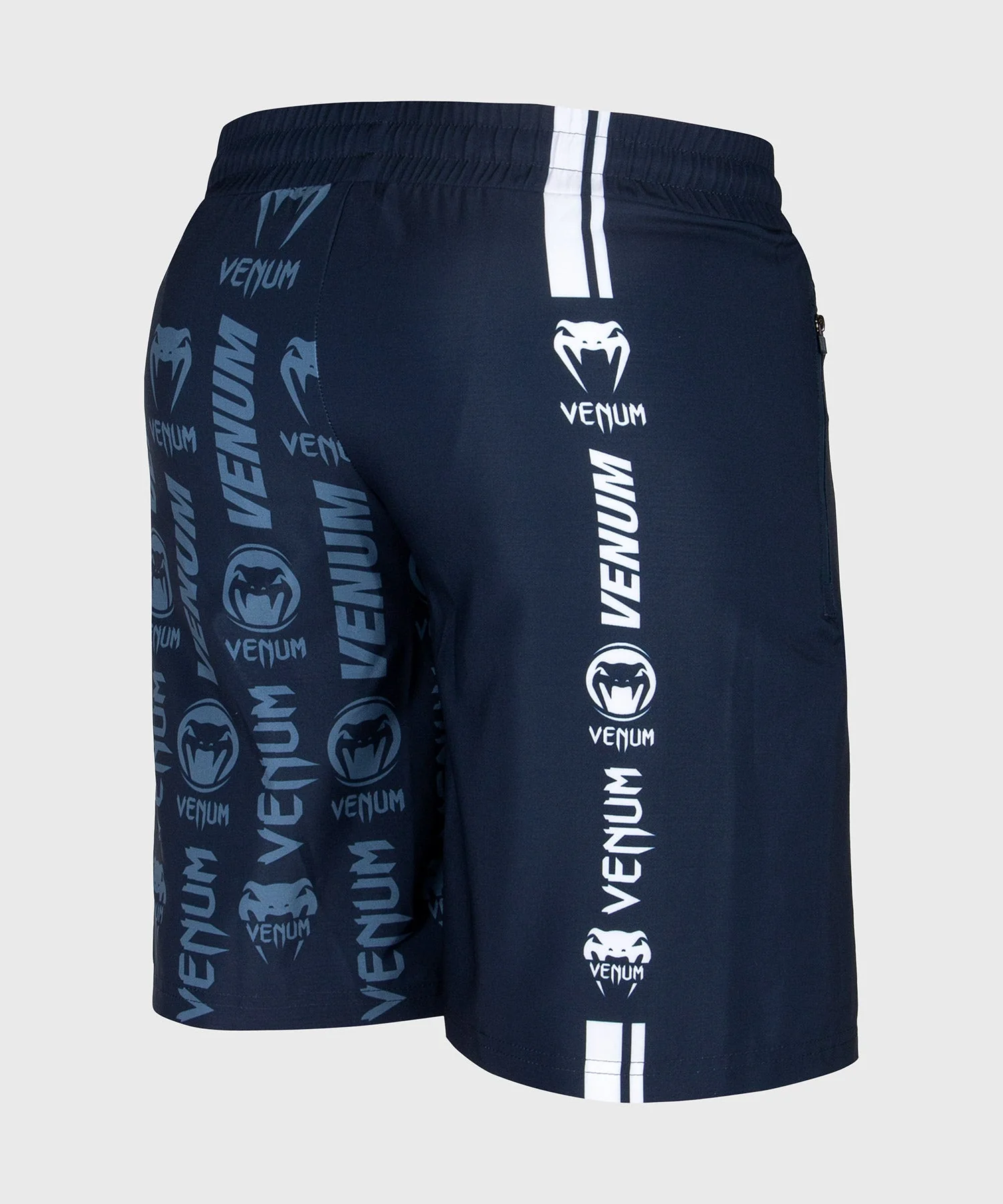 Venum Logos Training Shorts - Navy Blue/White - Image 4