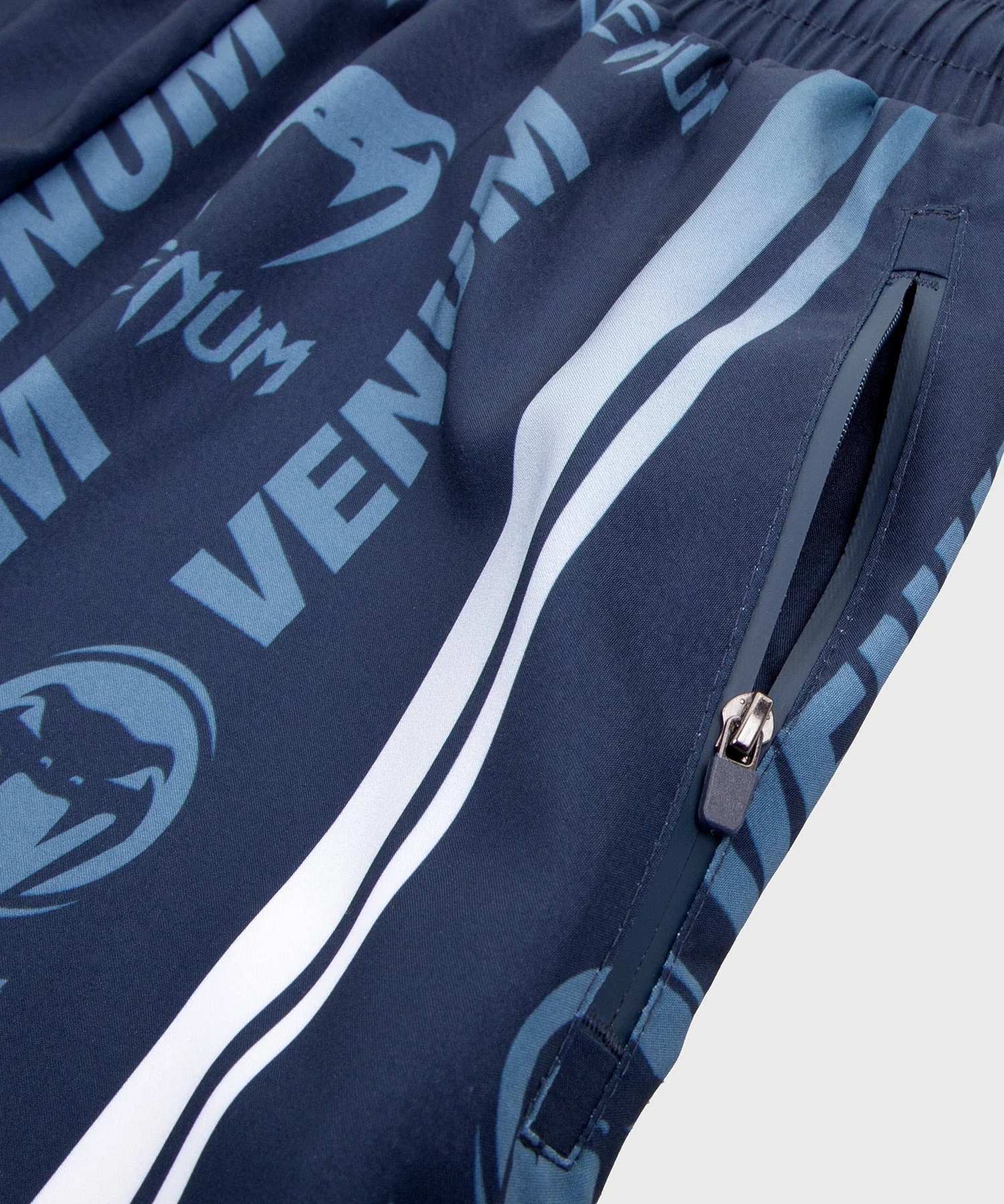 Venum Logos Training Shorts - Navy Blue/White - Image 6
