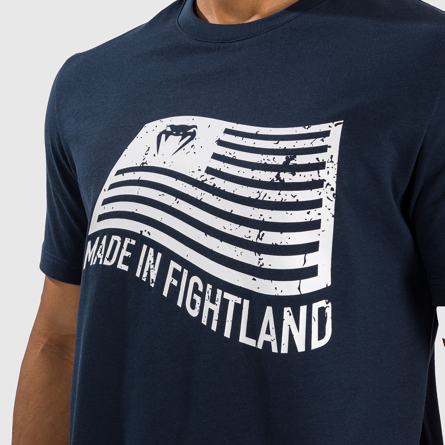Venum Made in Fightland T-Shirt - Navy Blue/White - Image 5