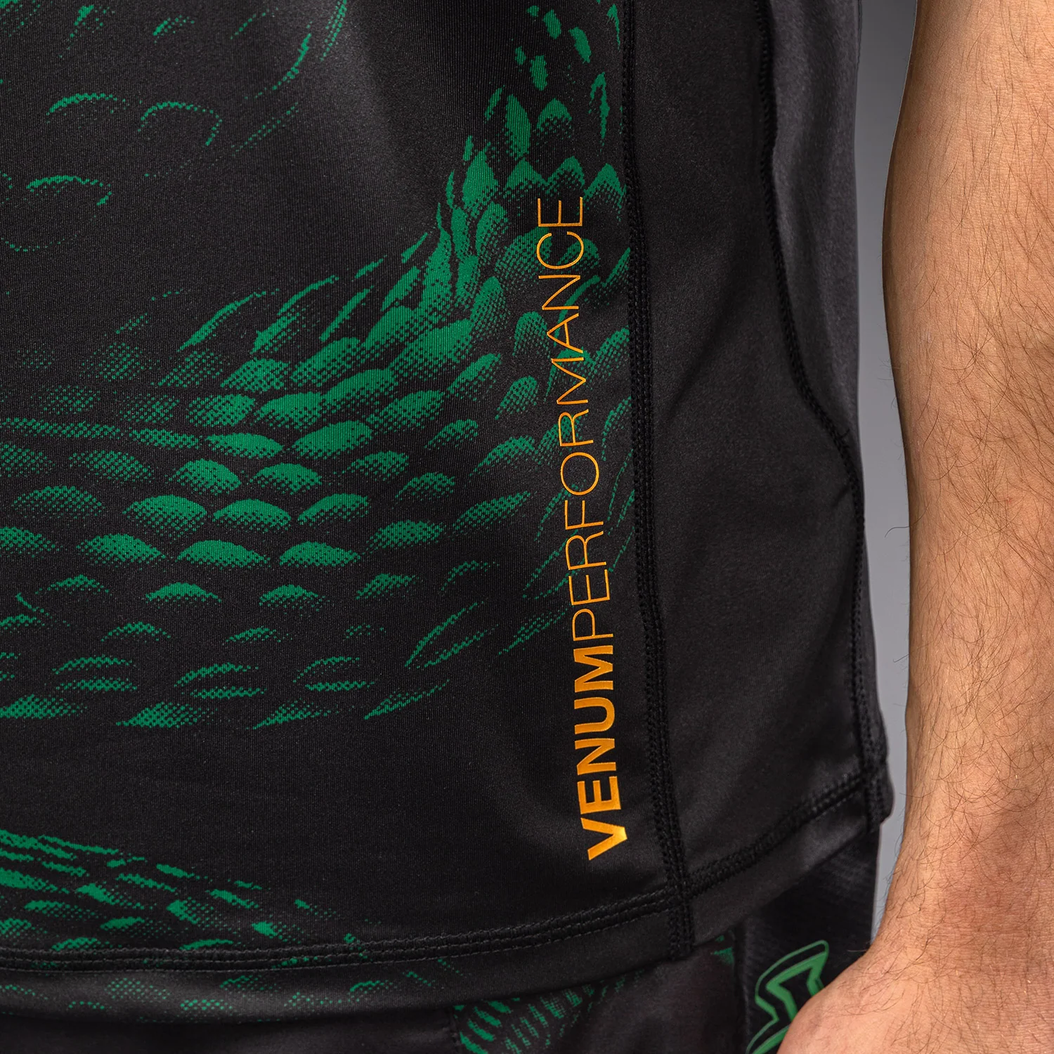Venum Matupa Dry Tech T-Shirt - Black/Green/Gold - Image 5