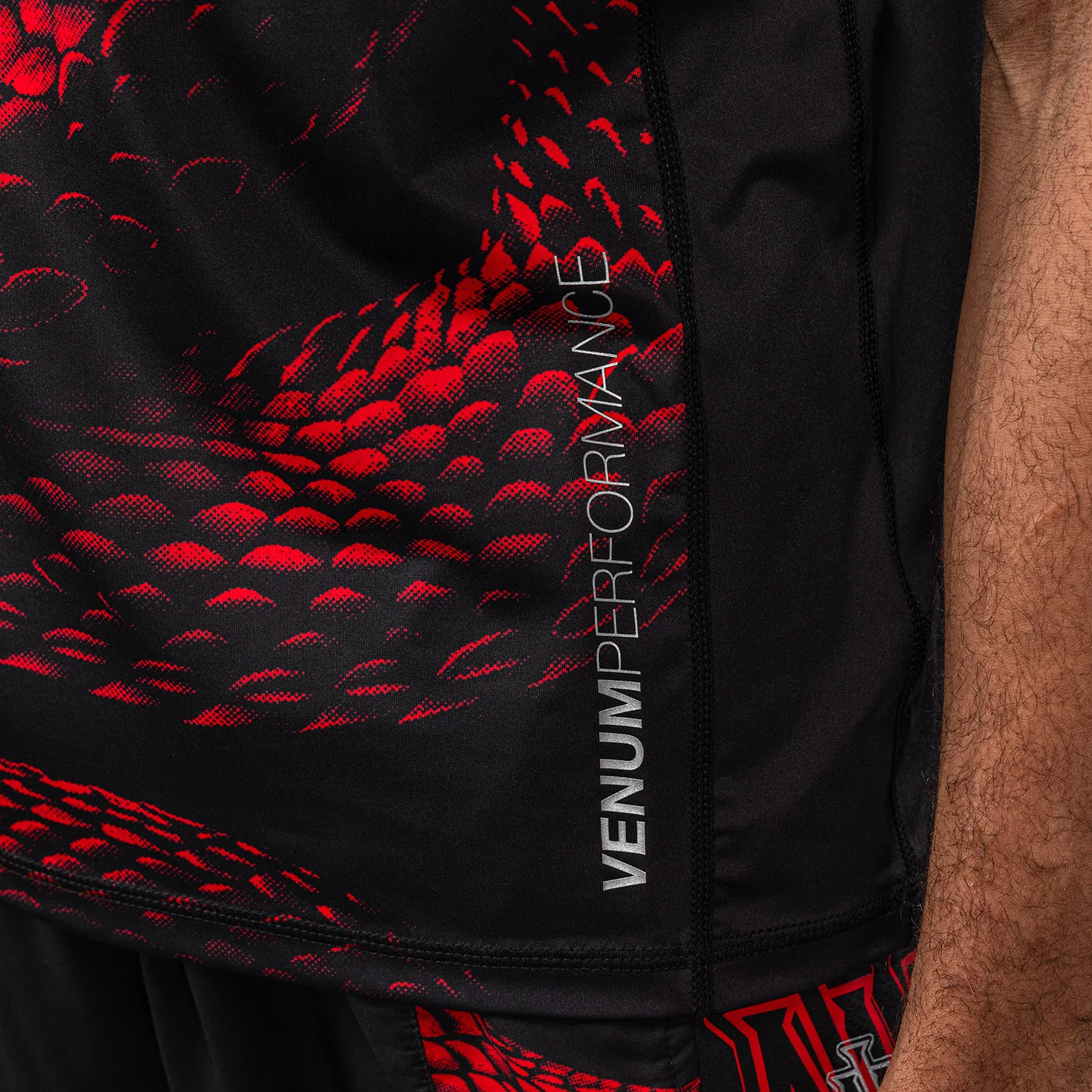 Venum Matupa Dry Tech T-Shirt - Black/Red/Silver - Image 6