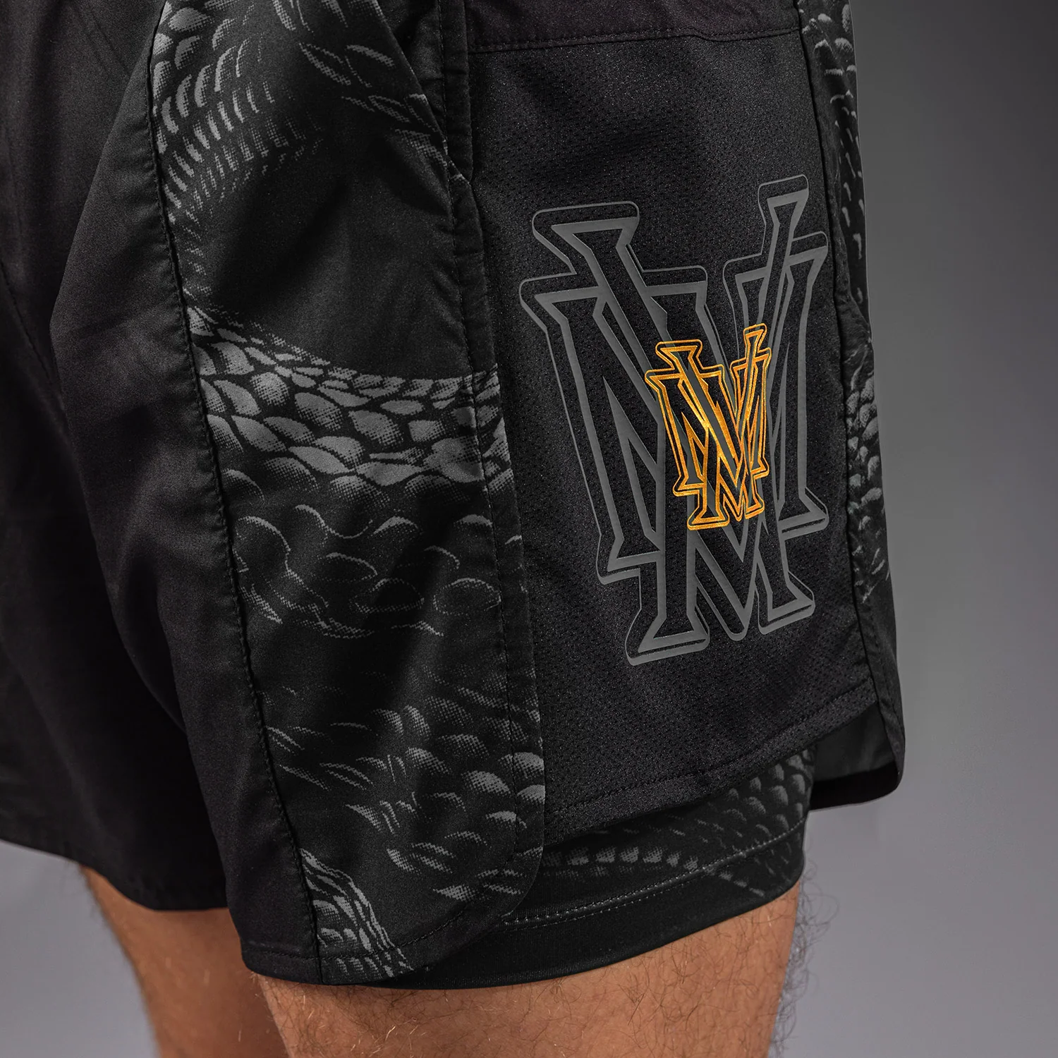 Venum Matupa Training Shorts - Black/Grey/Gold - Image 6