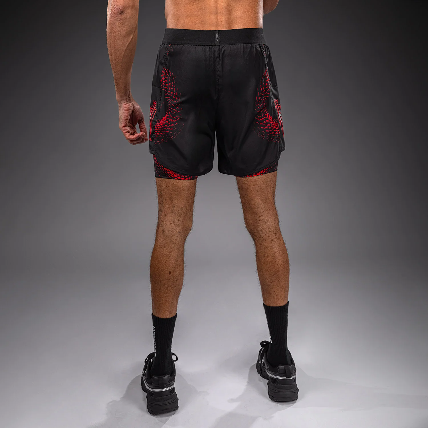 Venum Matupa Training Shorts - Black/Red/Silver - Image 4