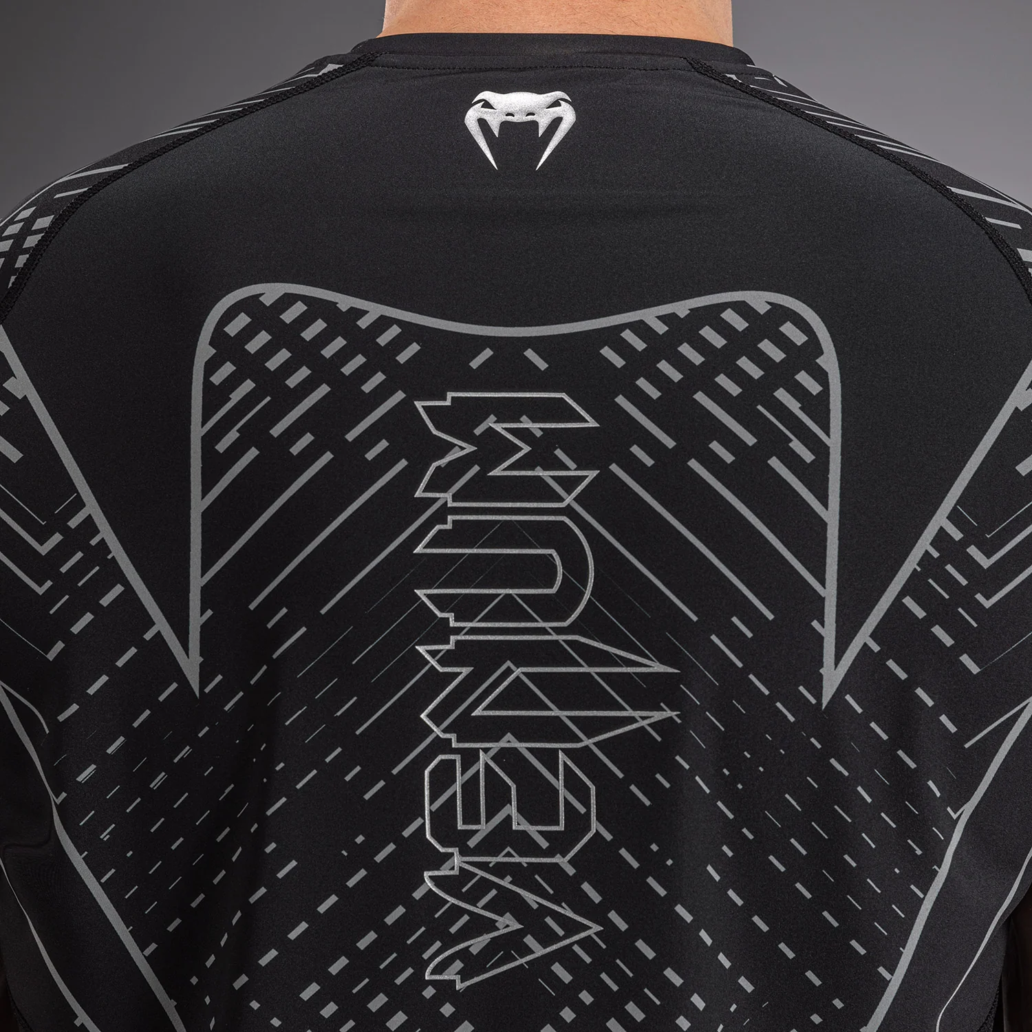 Venum Midnight Fury Dry-Tech T-Shirt - Black/Grey/Silver - Image 6