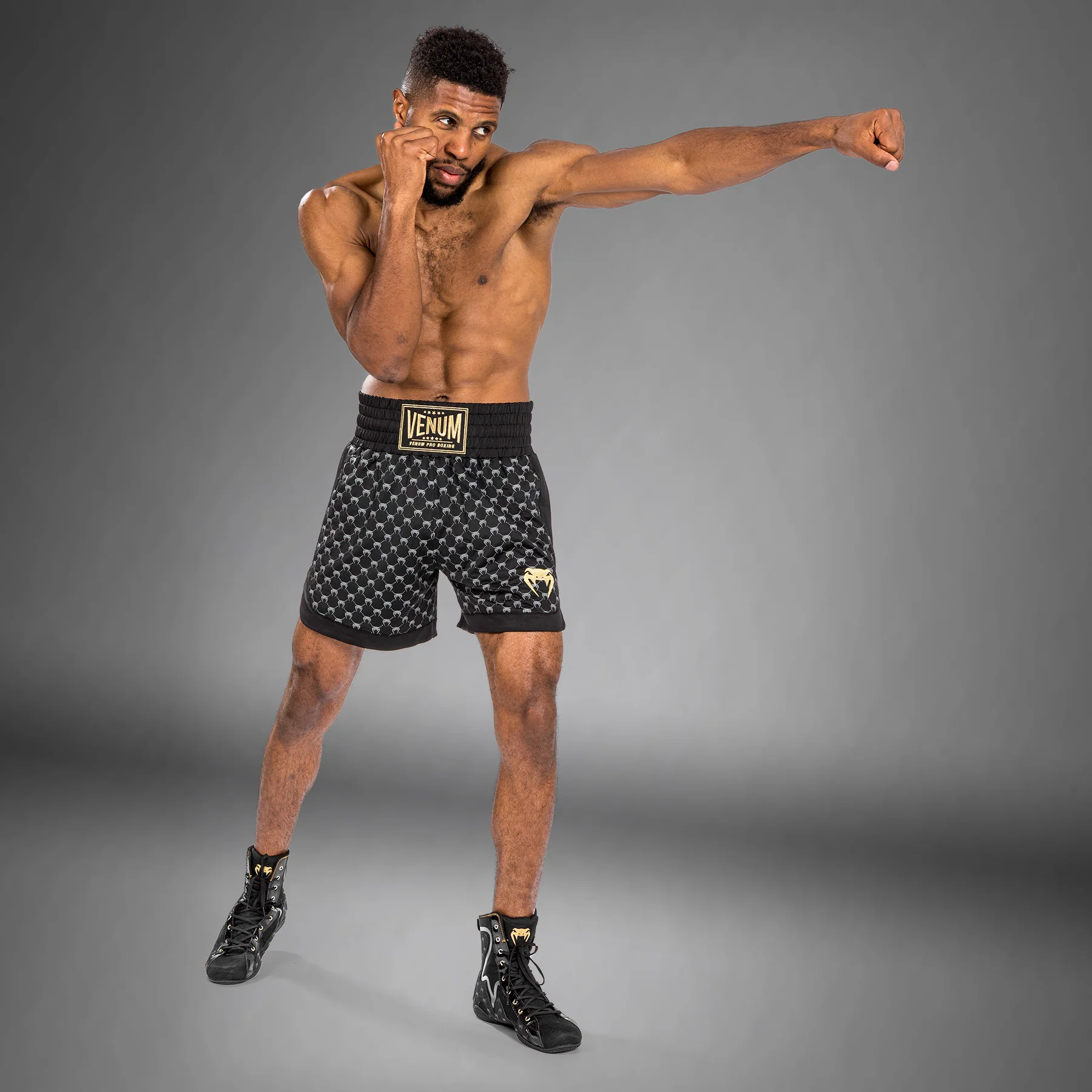 Venum Monogram Boxing Short - Black - Image 3