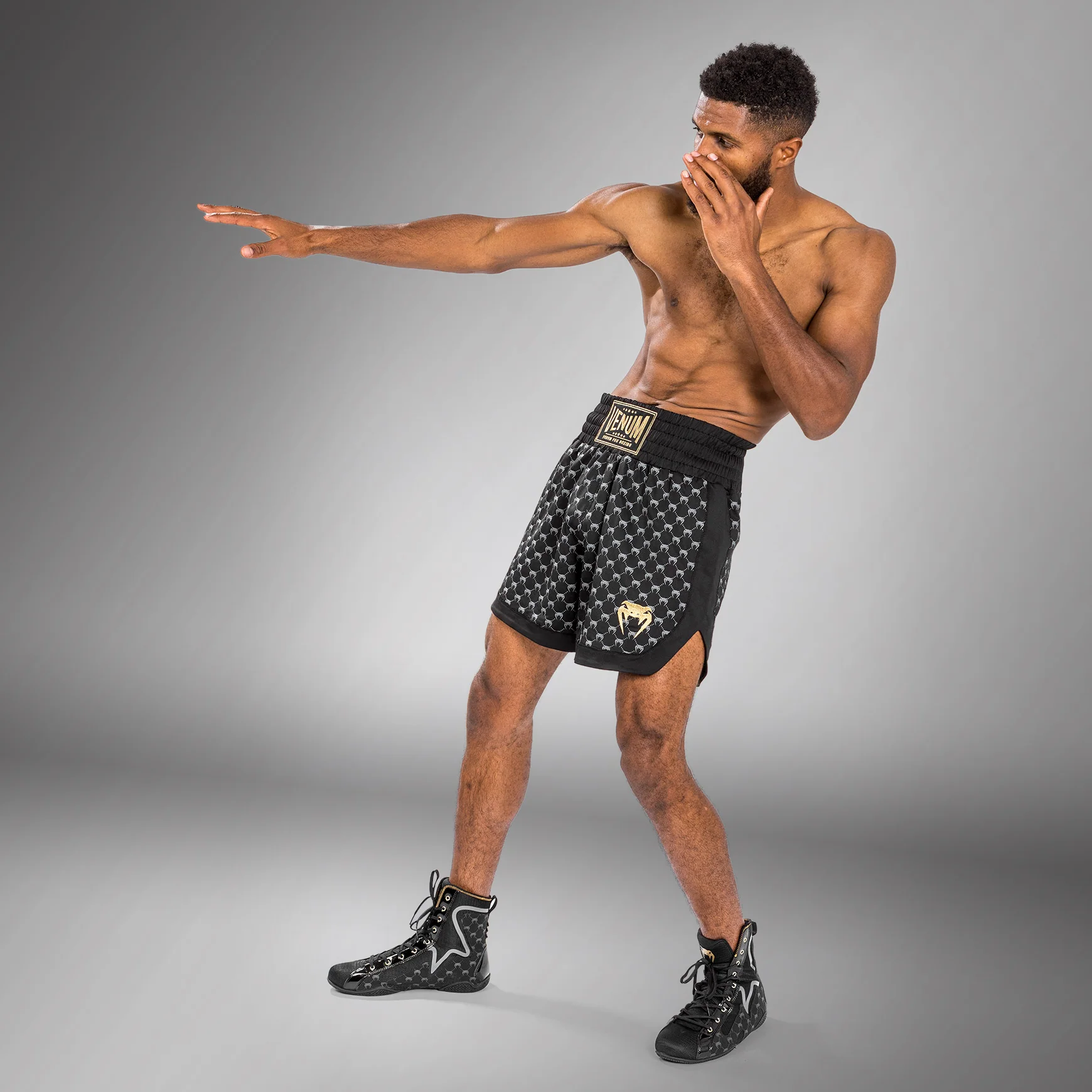 Venum Monogram Boxing Short - Black - Image 4