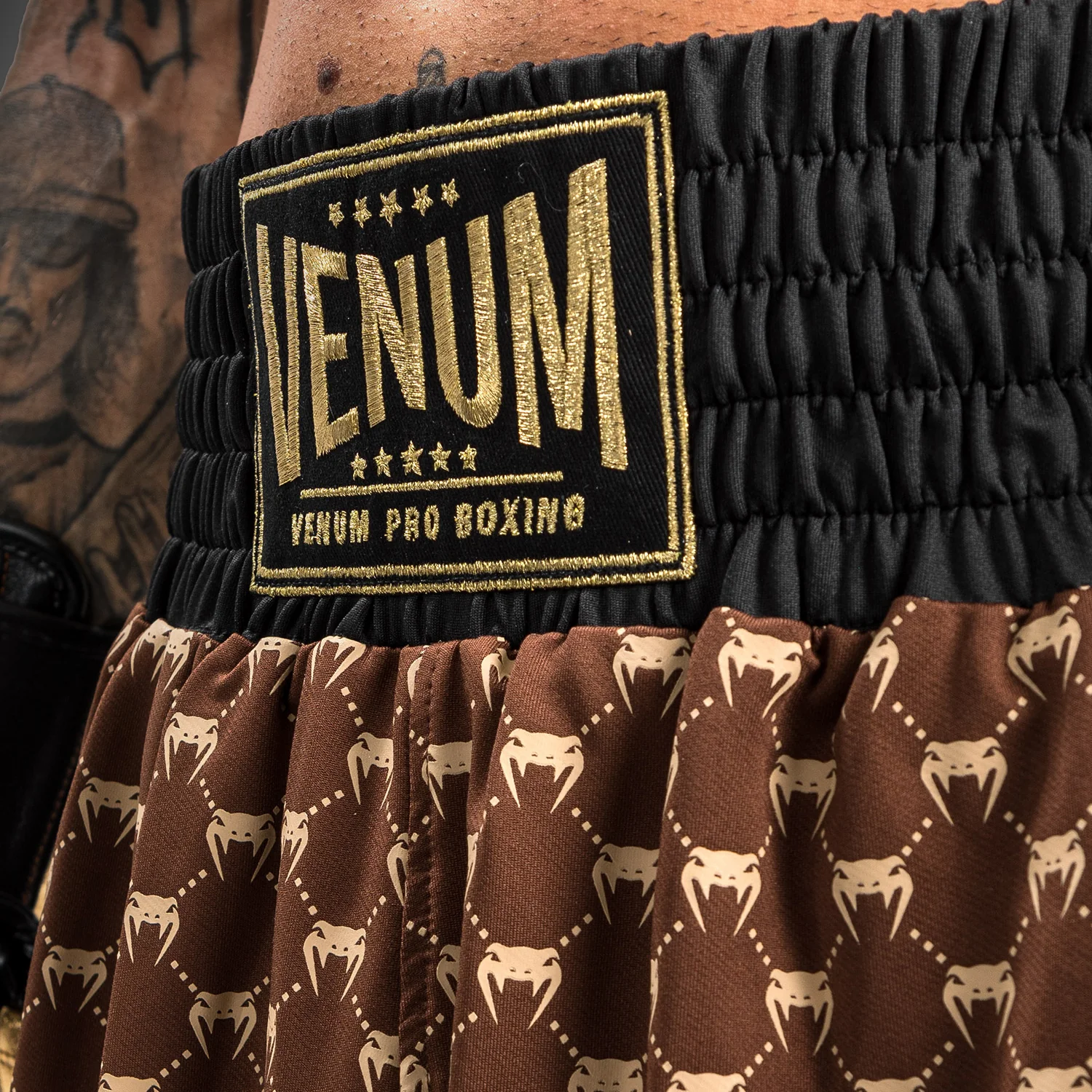 Venum Monogram Boxing Short - Black/Brown - Image 6