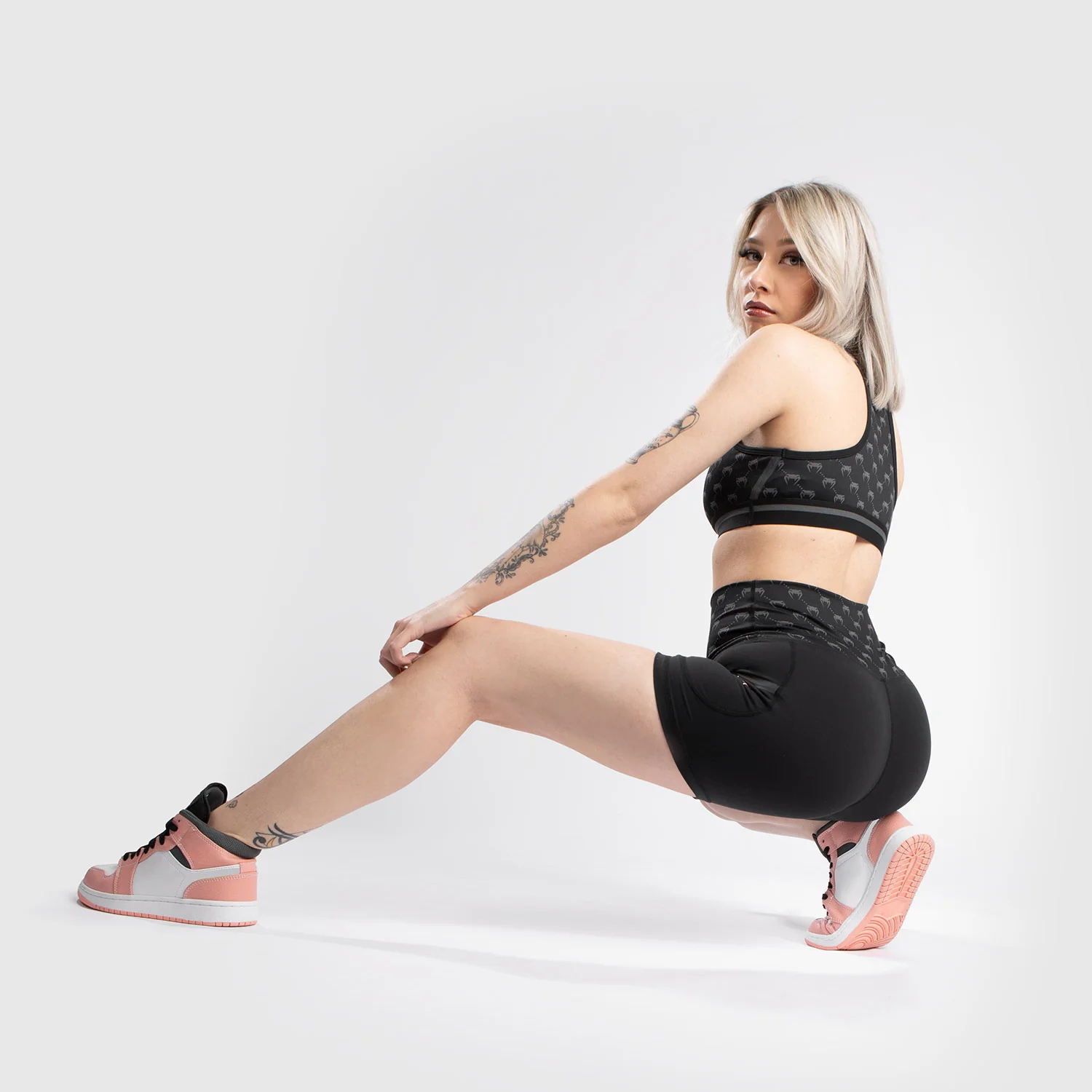Venum Monogram Compression Shorts - For Women - Black/Pink Gold - Image 2