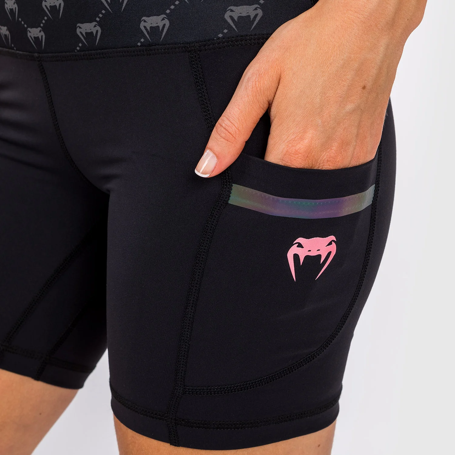 Venum Monogram Compression Shorts - For Women - Black/Pink Gold - Image 6