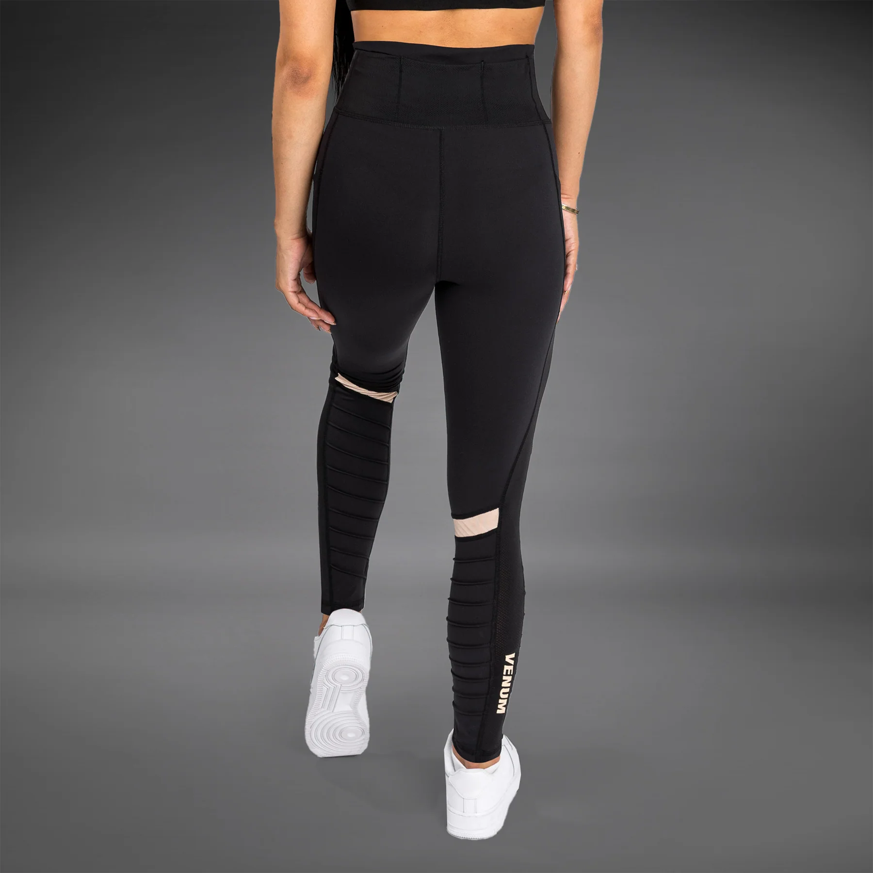 Venum Moto Leggings - For Women - Black/Sand - Image 2