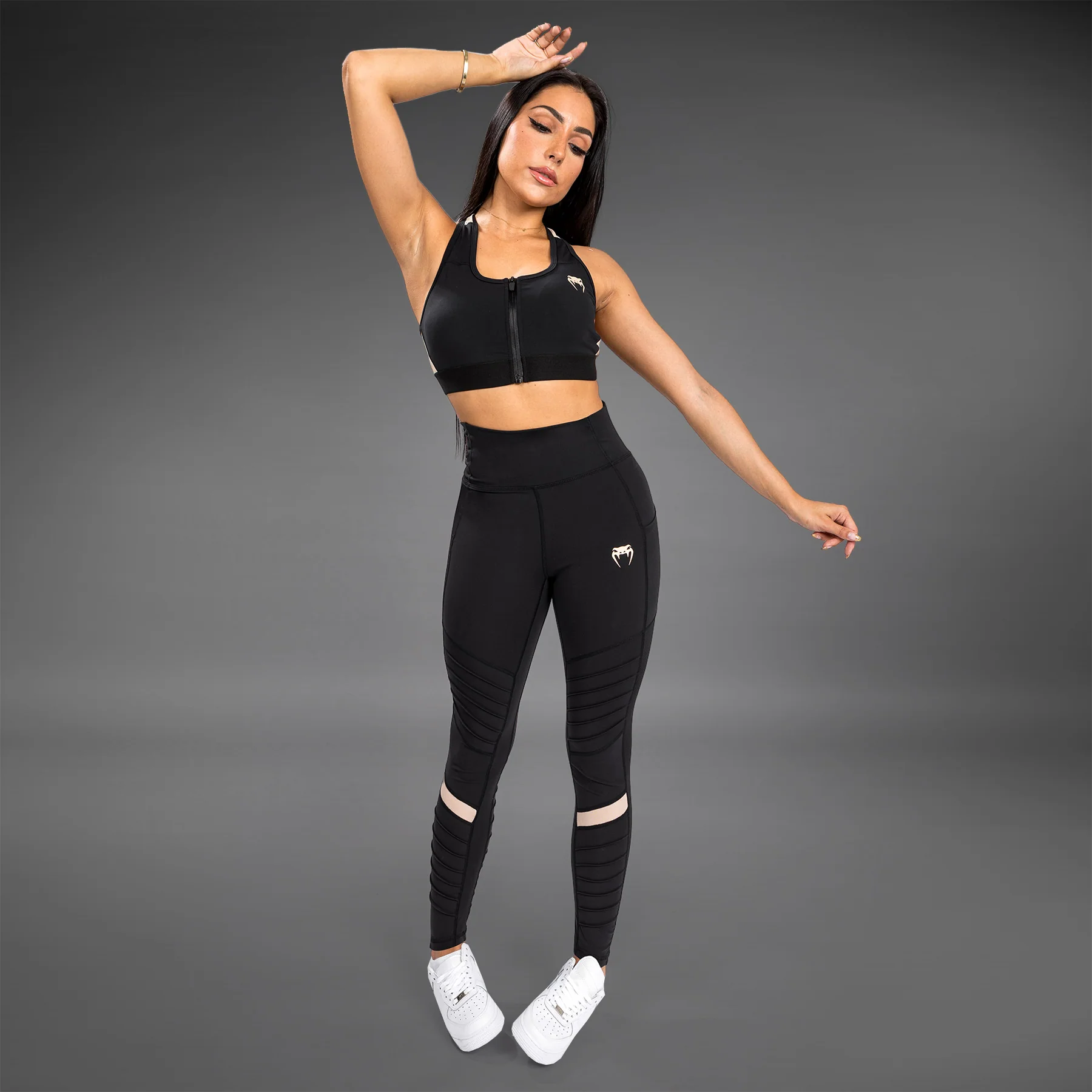Venum Moto Leggings - For Women - Black/Sand - Image 3