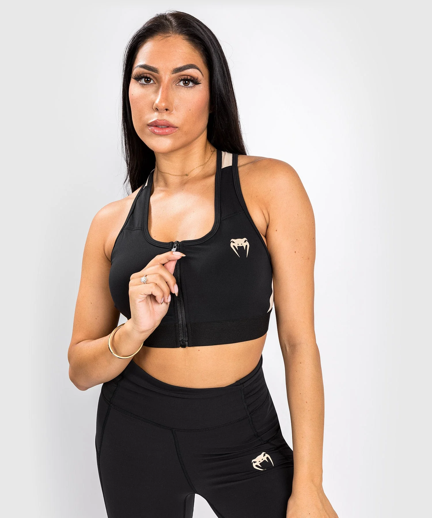 Venum Moto Sport Bras - Black/Sand - Image 2
