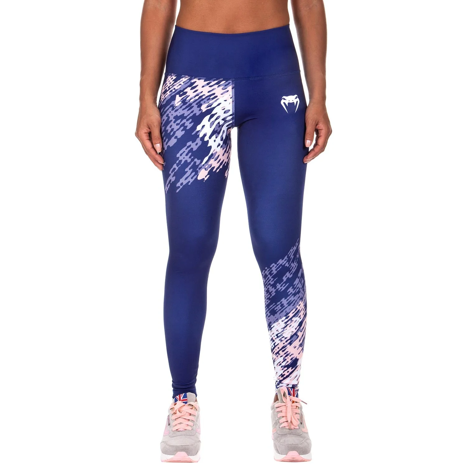 Venum Neo Camo Leggings - Navy Blue/Coral - Image 2