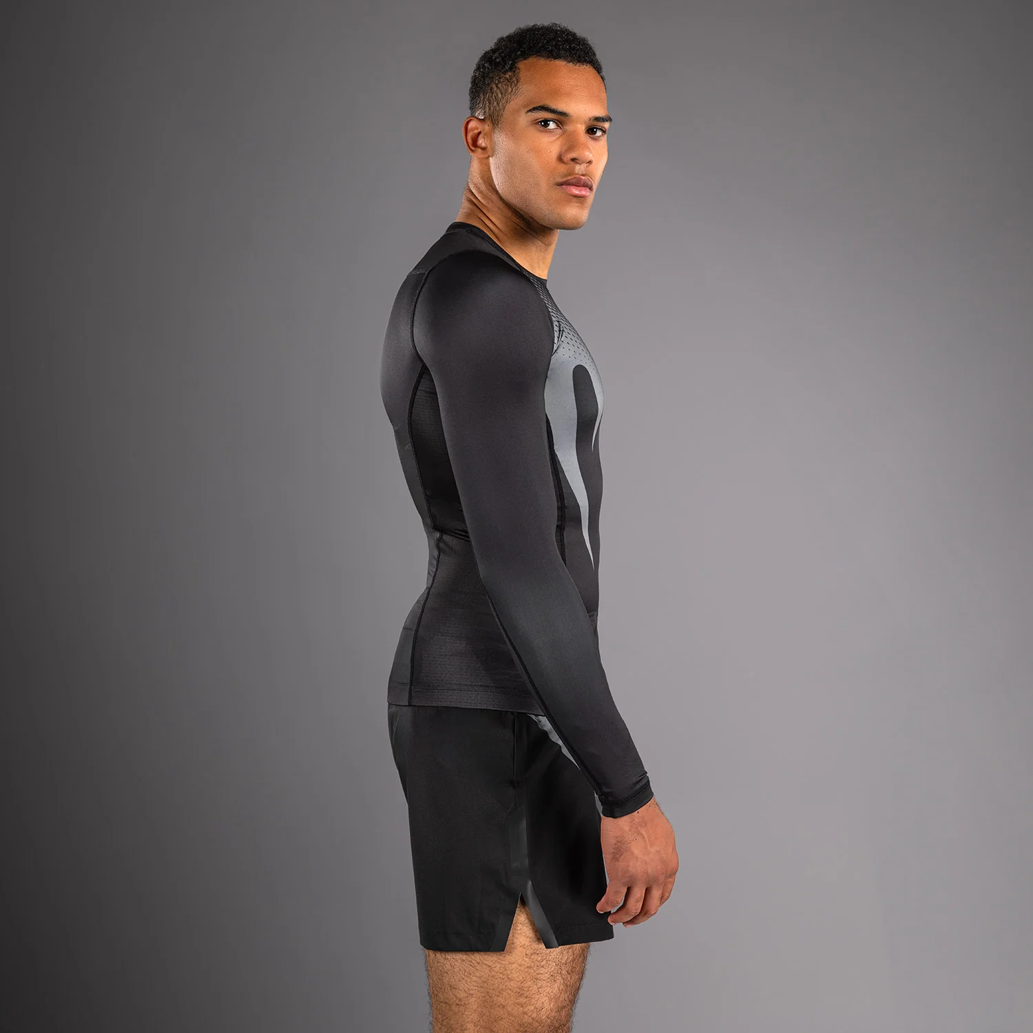 Venum No Gi Rashguards - Black/ Silver Grey - Image 4
