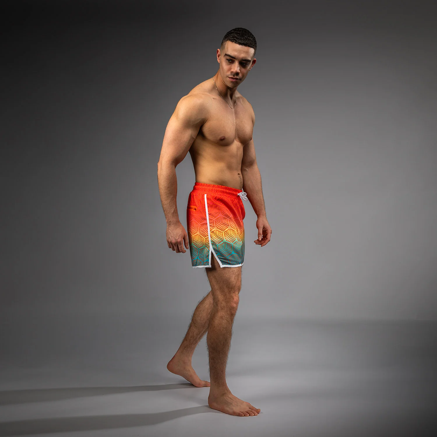 Venum Octane Board Shorts - Sunset Orange/Sky Blue - Image 2