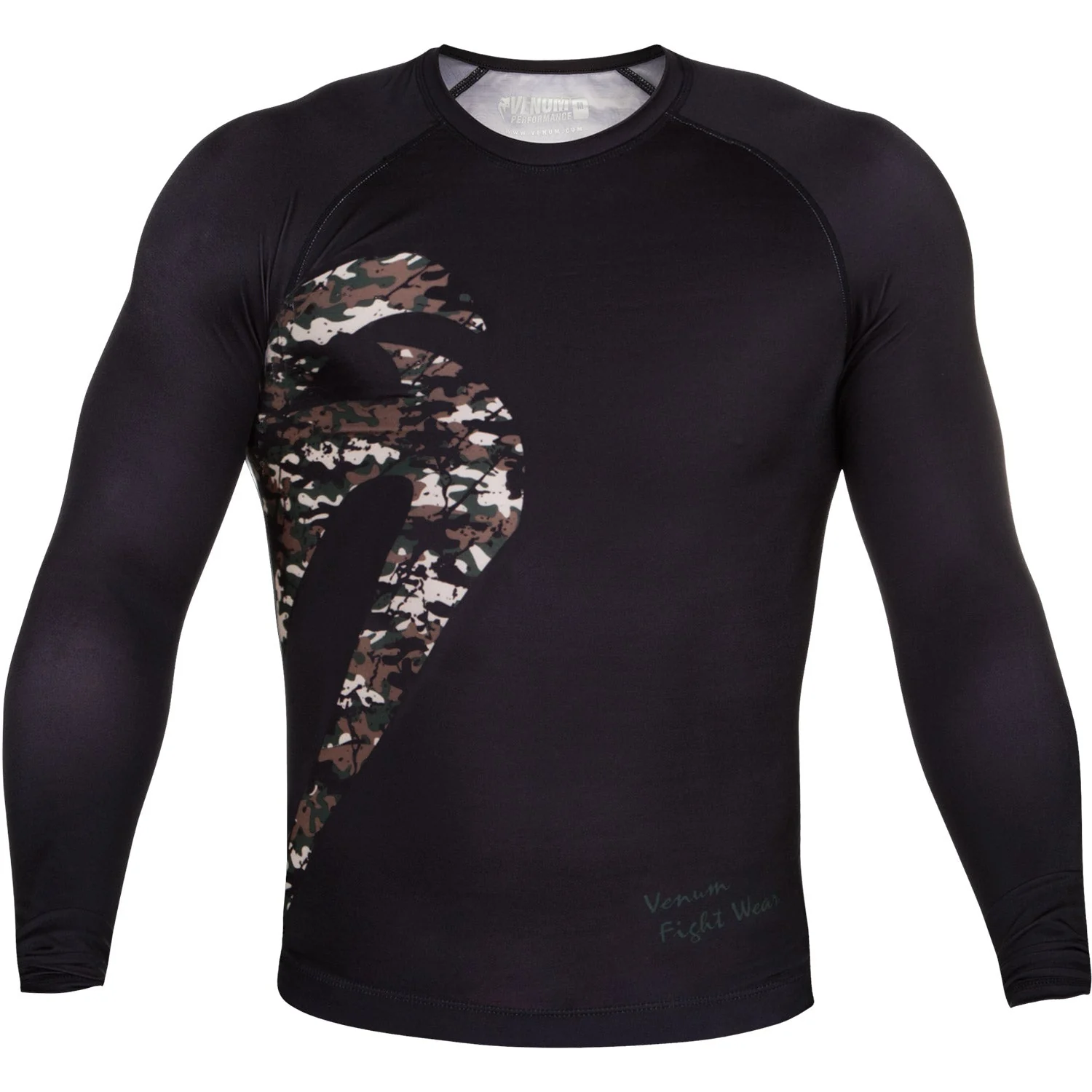 Venum Original Giant Rashguard - Long Sleeves - Black/Forest Camo - Image 2