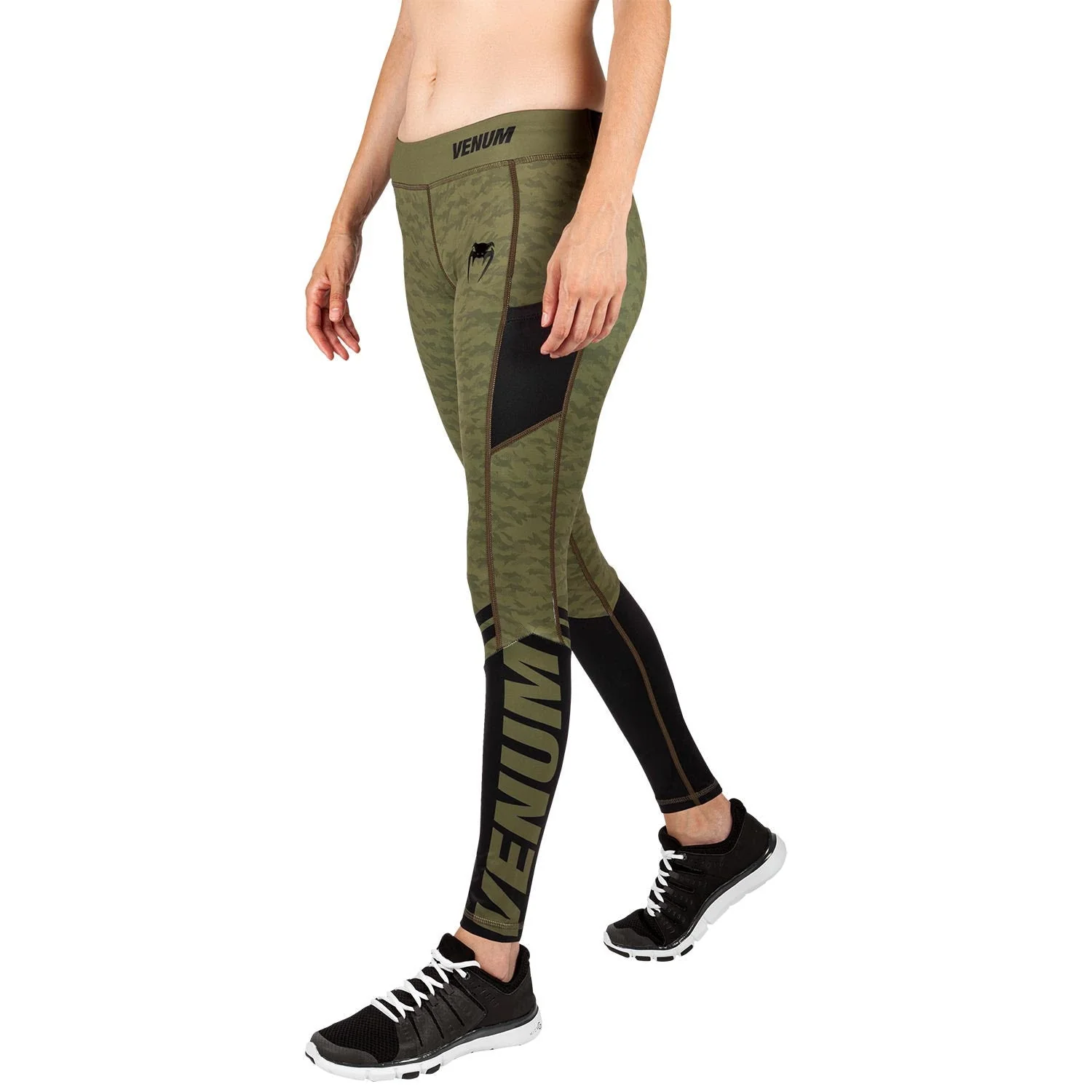 Venum Power 2.0 Leggings - For Women - Khaki/Black - Image 2