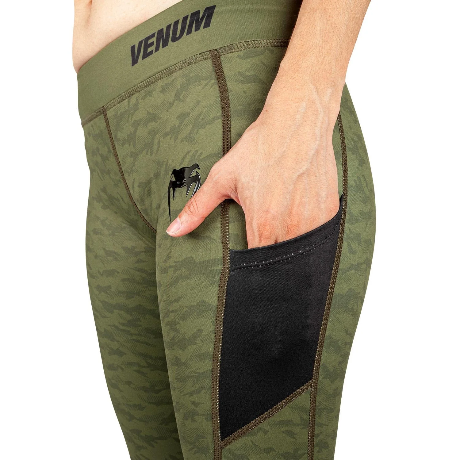 Venum Power 2.0 Leggings - For Women - Khaki/Black - Image 7