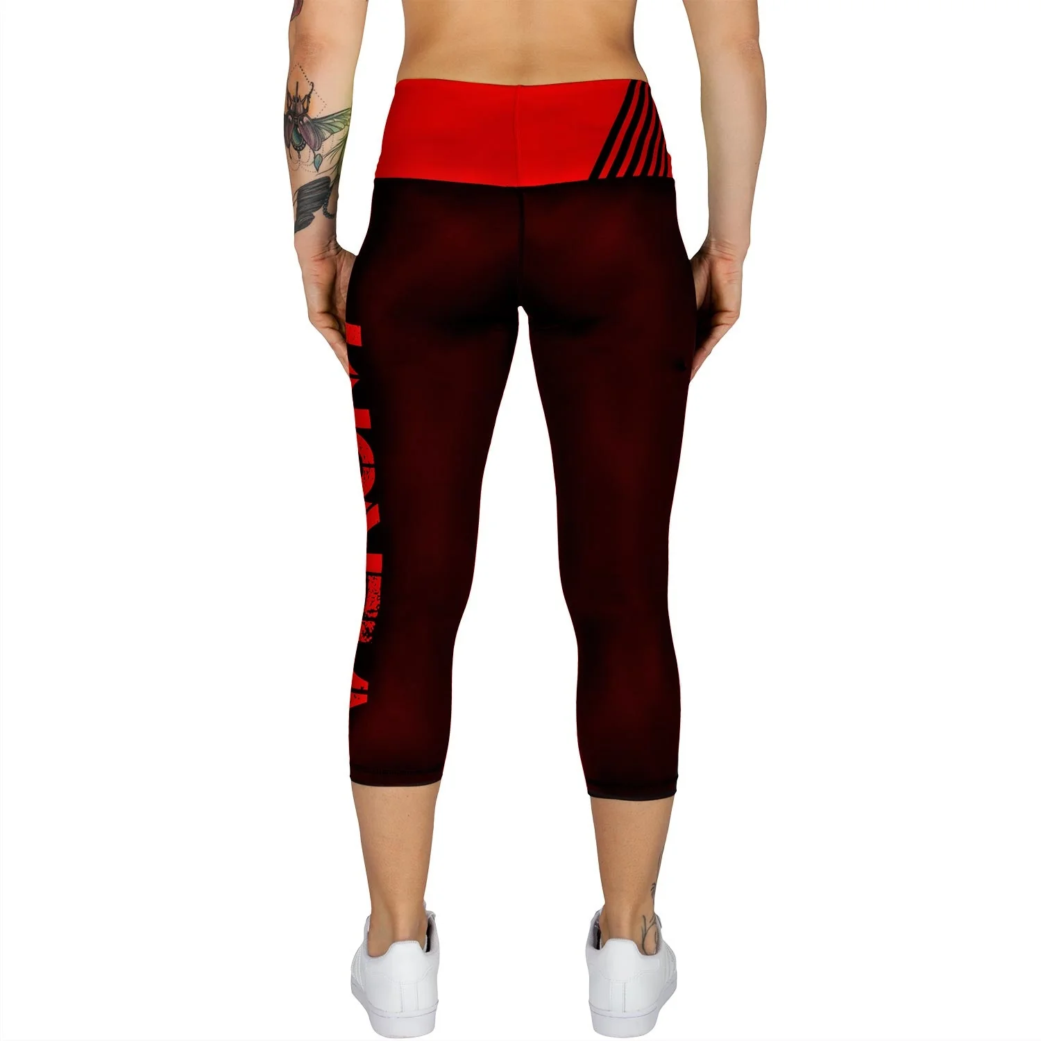 Venum Power Cropped Leggings - Black/Red - Image 4