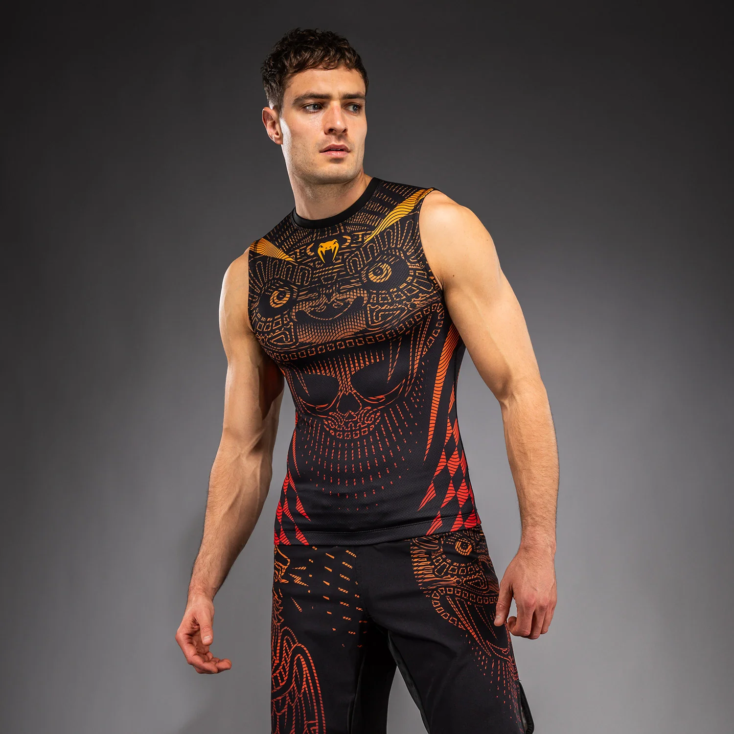 Venum Quetzal Fury Sleeveless Rashguard - Black/Fury Red/ Tangerine - Image 3