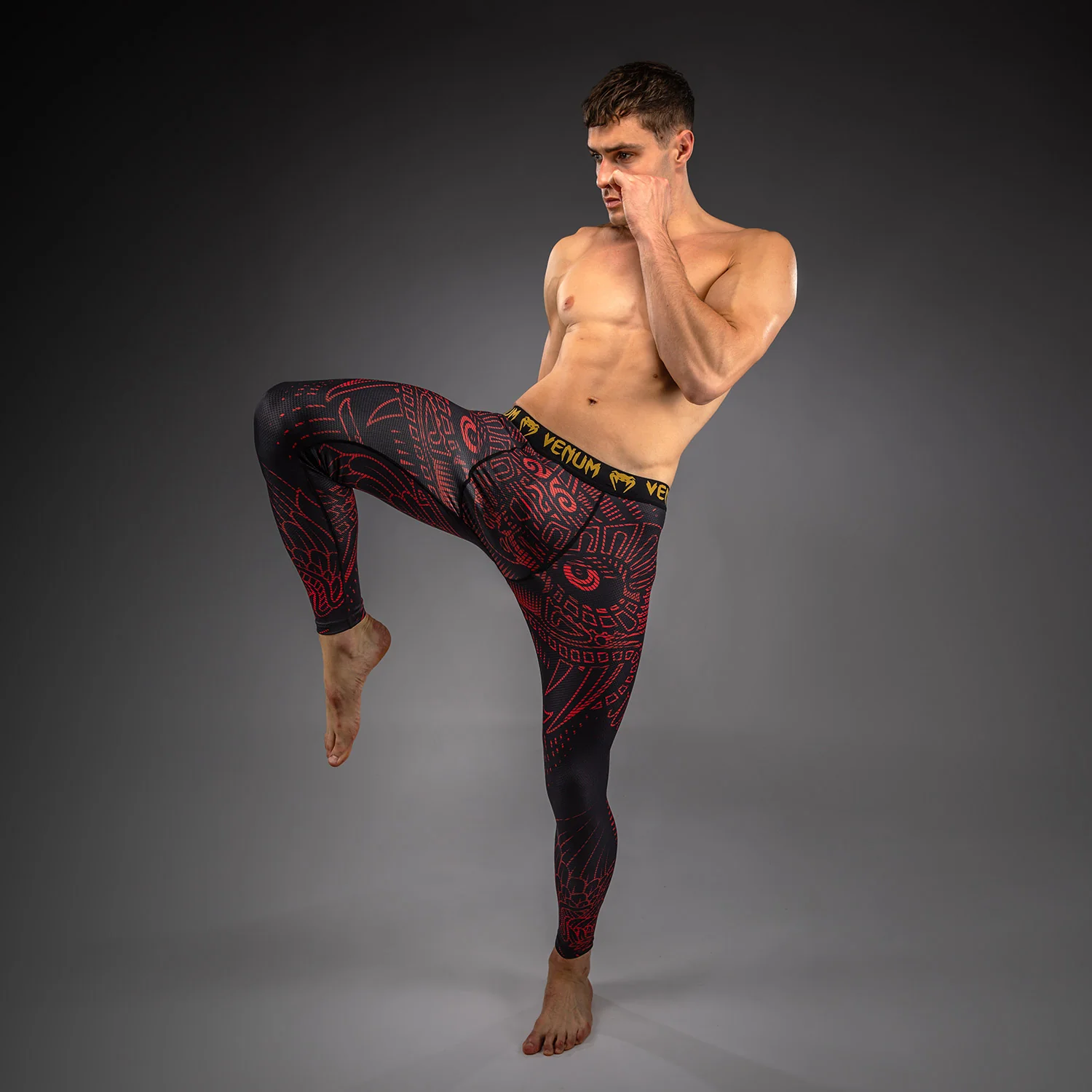 Venum Quetzal Fury Spats - Black/Fury Red/ Tangerine - Image 6