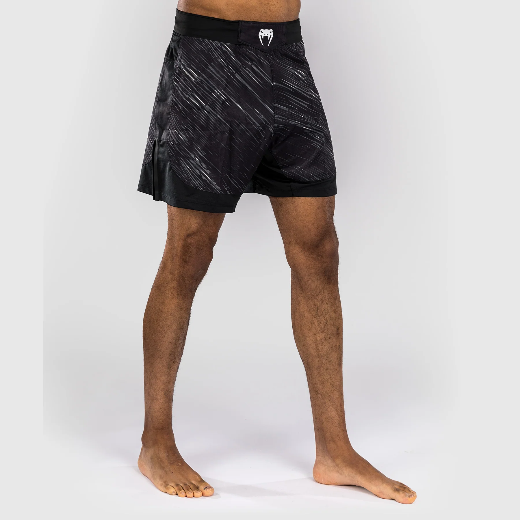 Venum Rapid Fight Shorts - Black/Storm Grey - Image 2