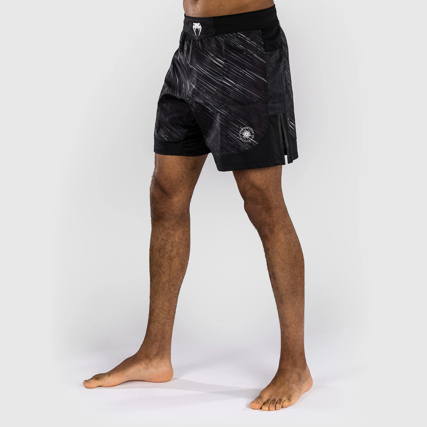 Venum Rapid Fight Shorts - Black/Storm Grey - Image 3