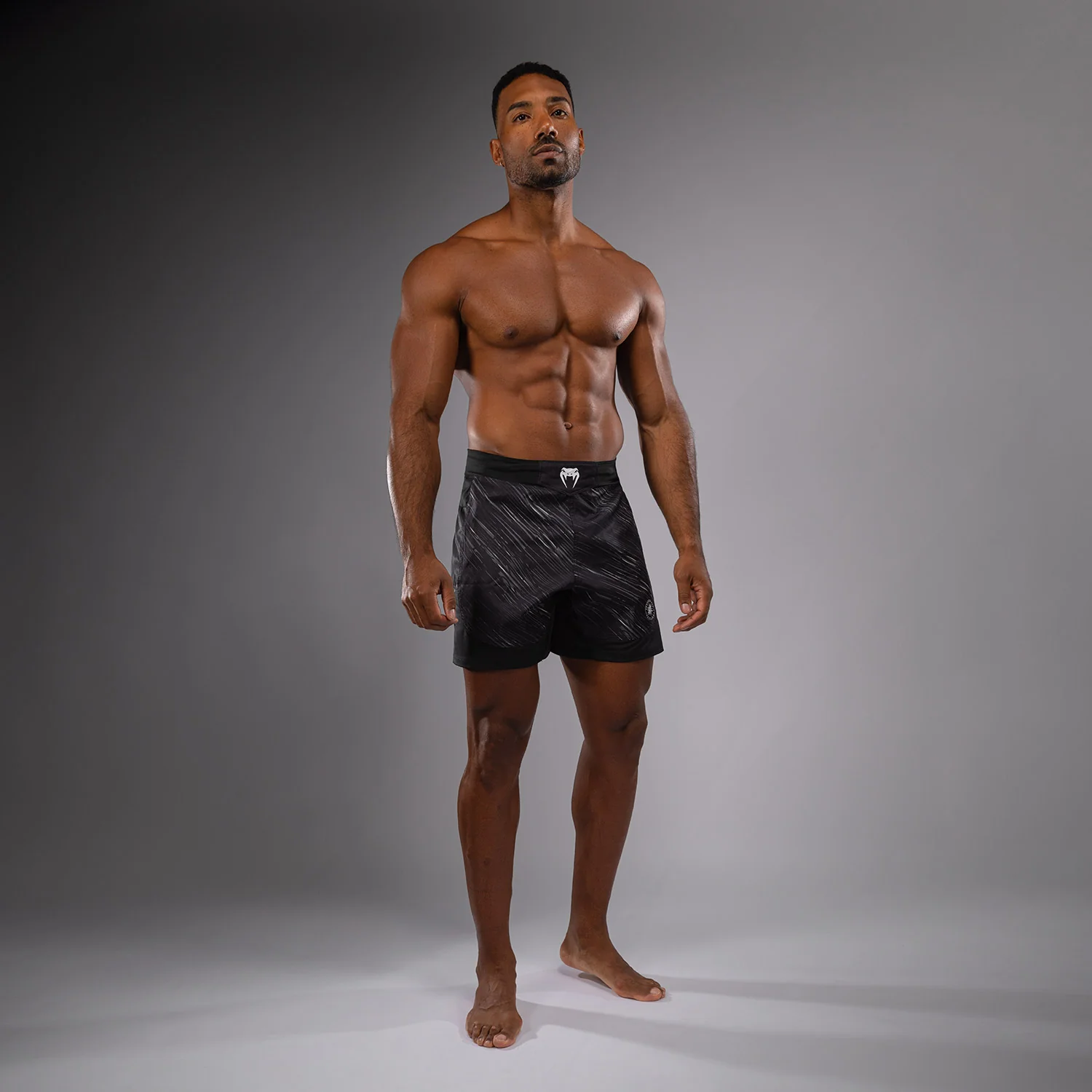 Venum Rapid Light Fight Shorts - Black/Storm Grey - Image 2