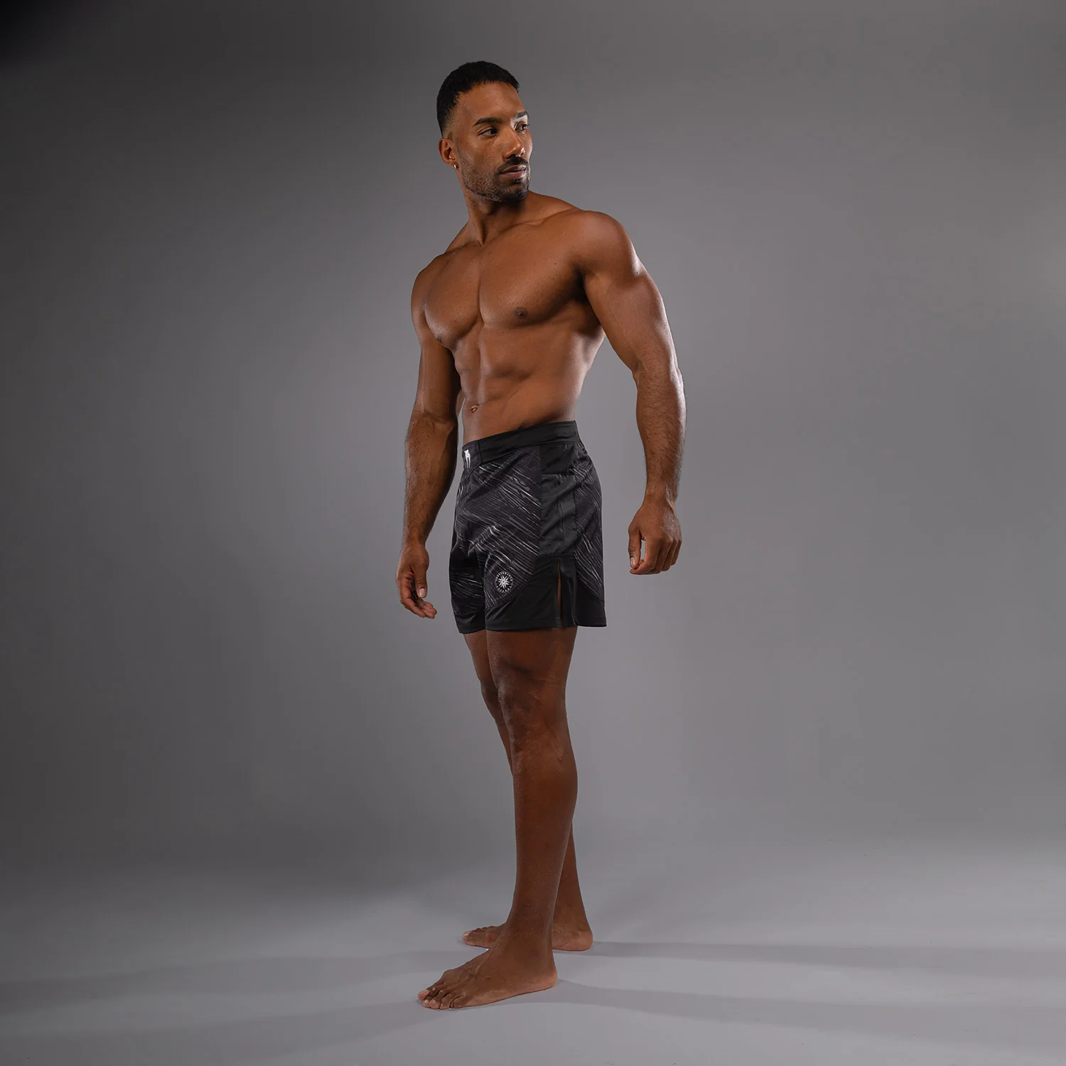 Venum Rapid Light Fight Shorts - Black/Storm Grey - Image 4