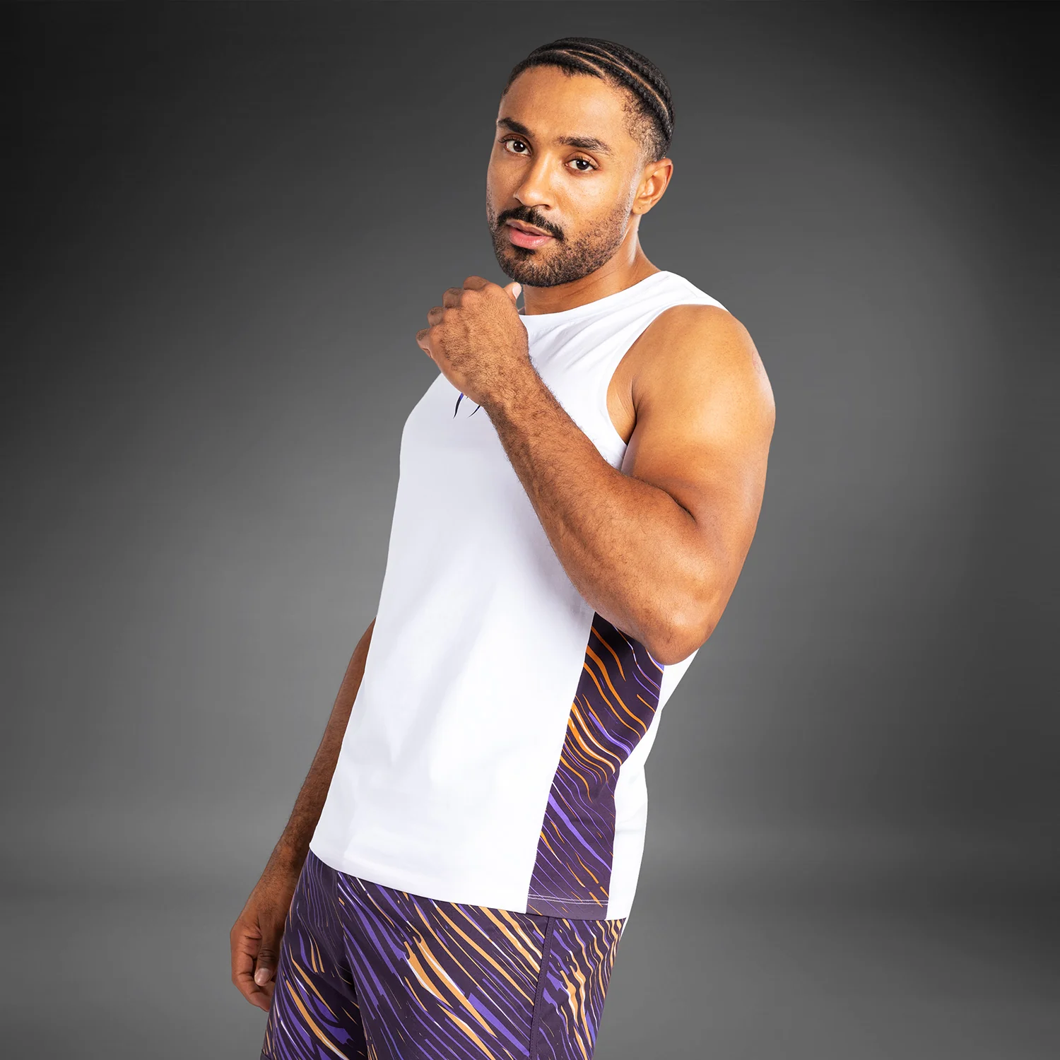Venum Rapid Men’s Tank Top - White/Deep Purple - Image 2