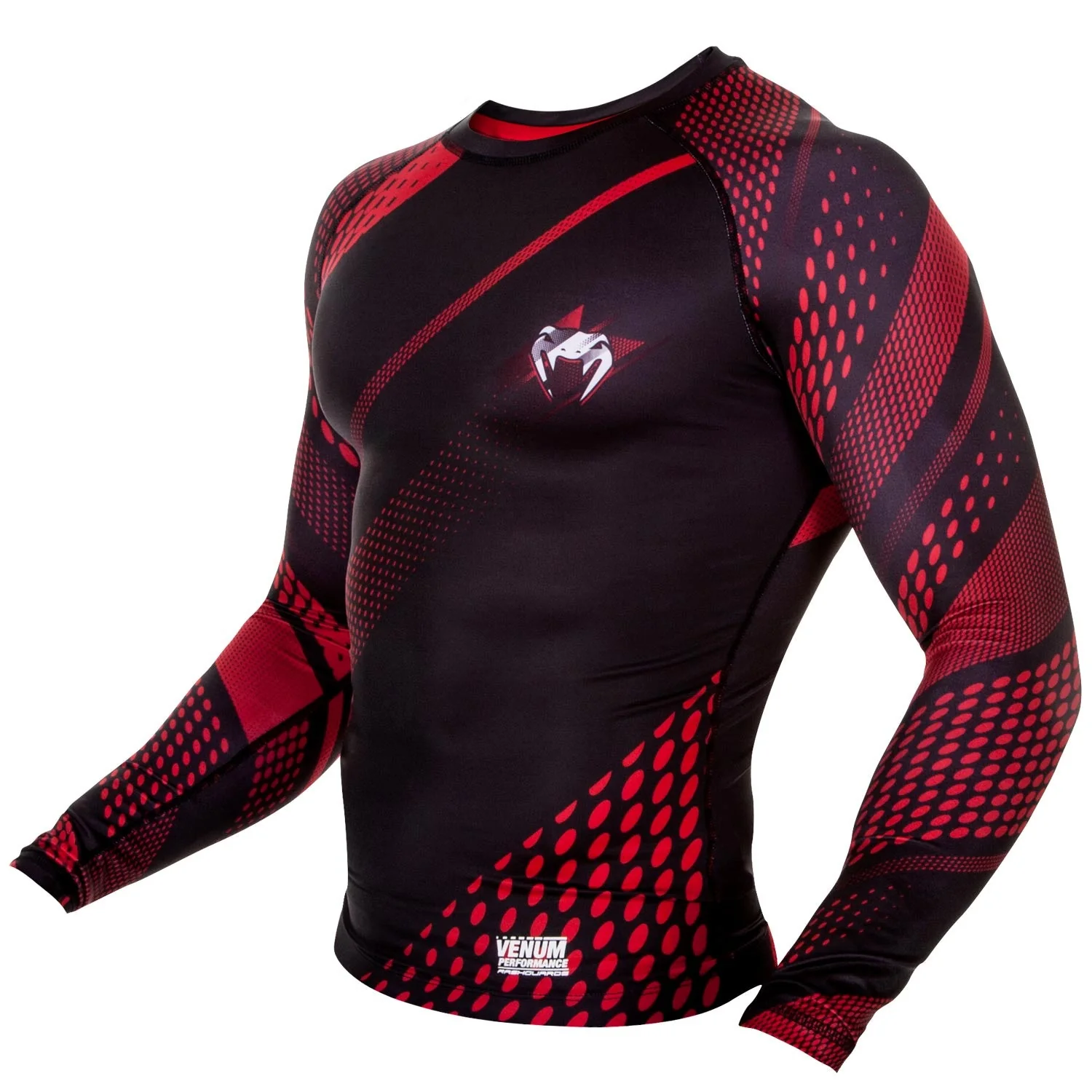 Venum Rapid Rashguard - Long Sleeves - Black/Red - Image 2