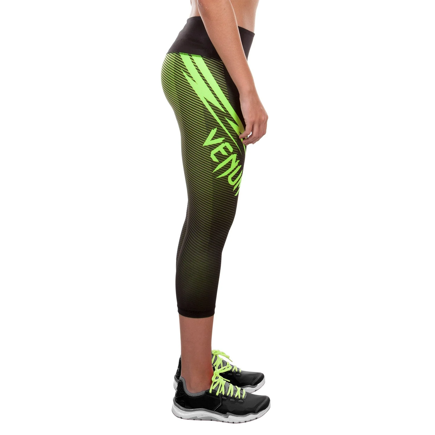 Venum Razor Leggings - Black/Yellow - Image 4