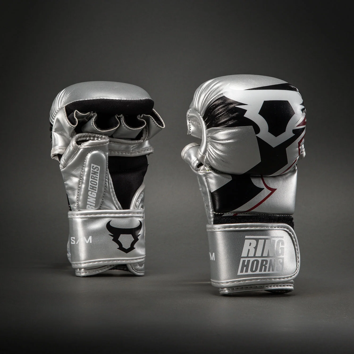 Ringhorns Charger by Venum MMA Sparring Gloves - Silver/Black